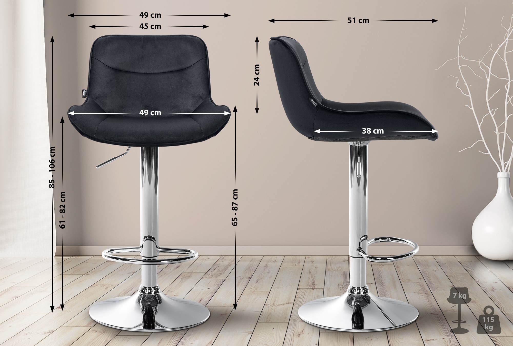 Barhocker Vonore Samt