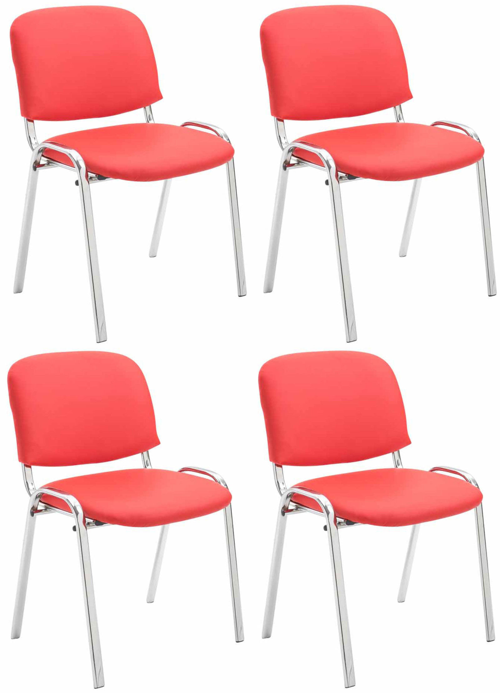 4er Set Stühle Ken Chrom Kunstleder