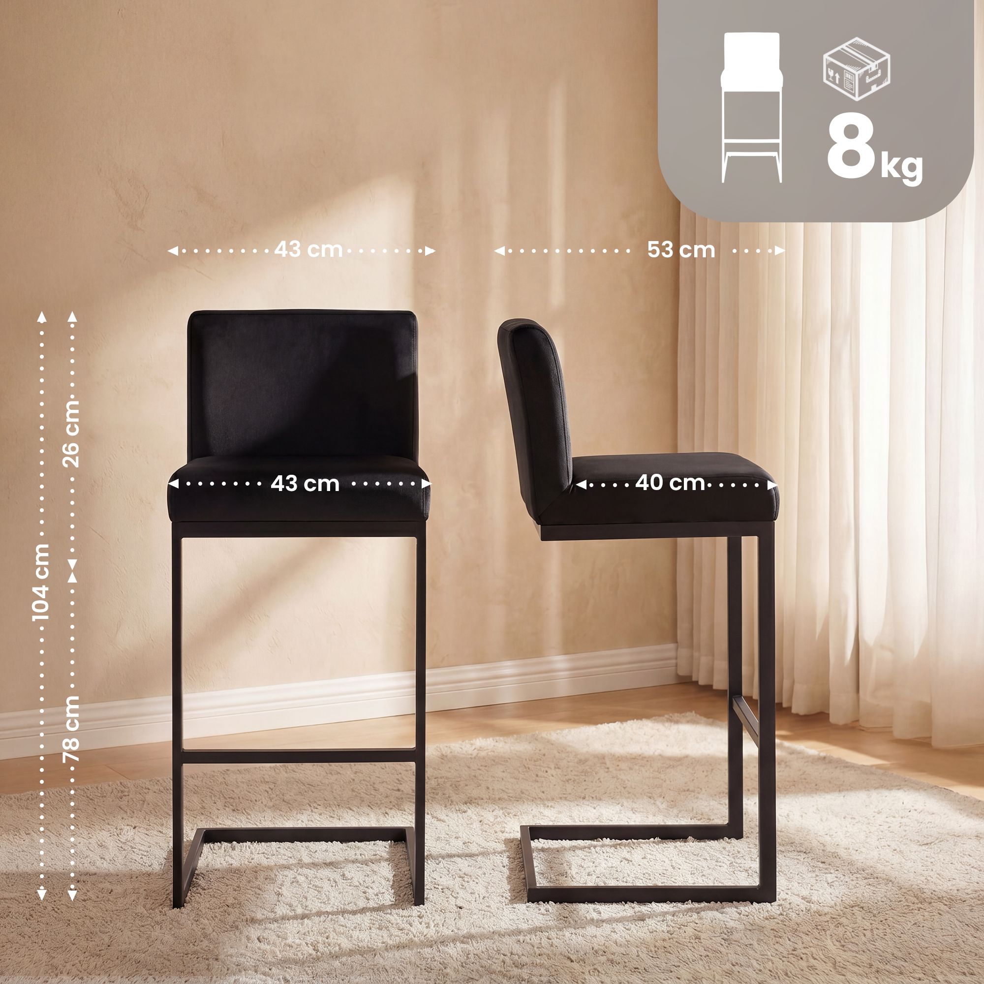 Barhocker Hopewell Samt