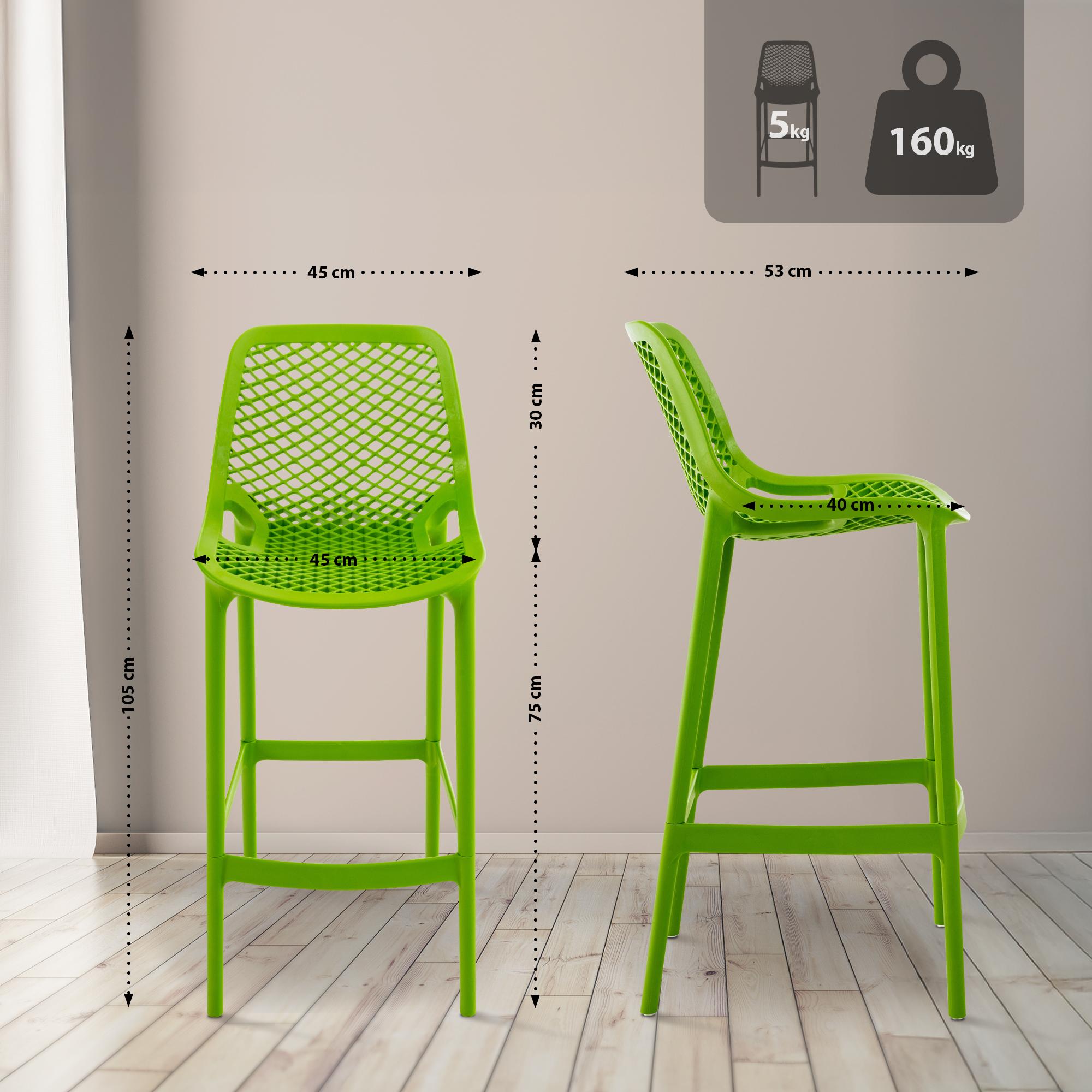 2er Set Outdoor Barhocker Air