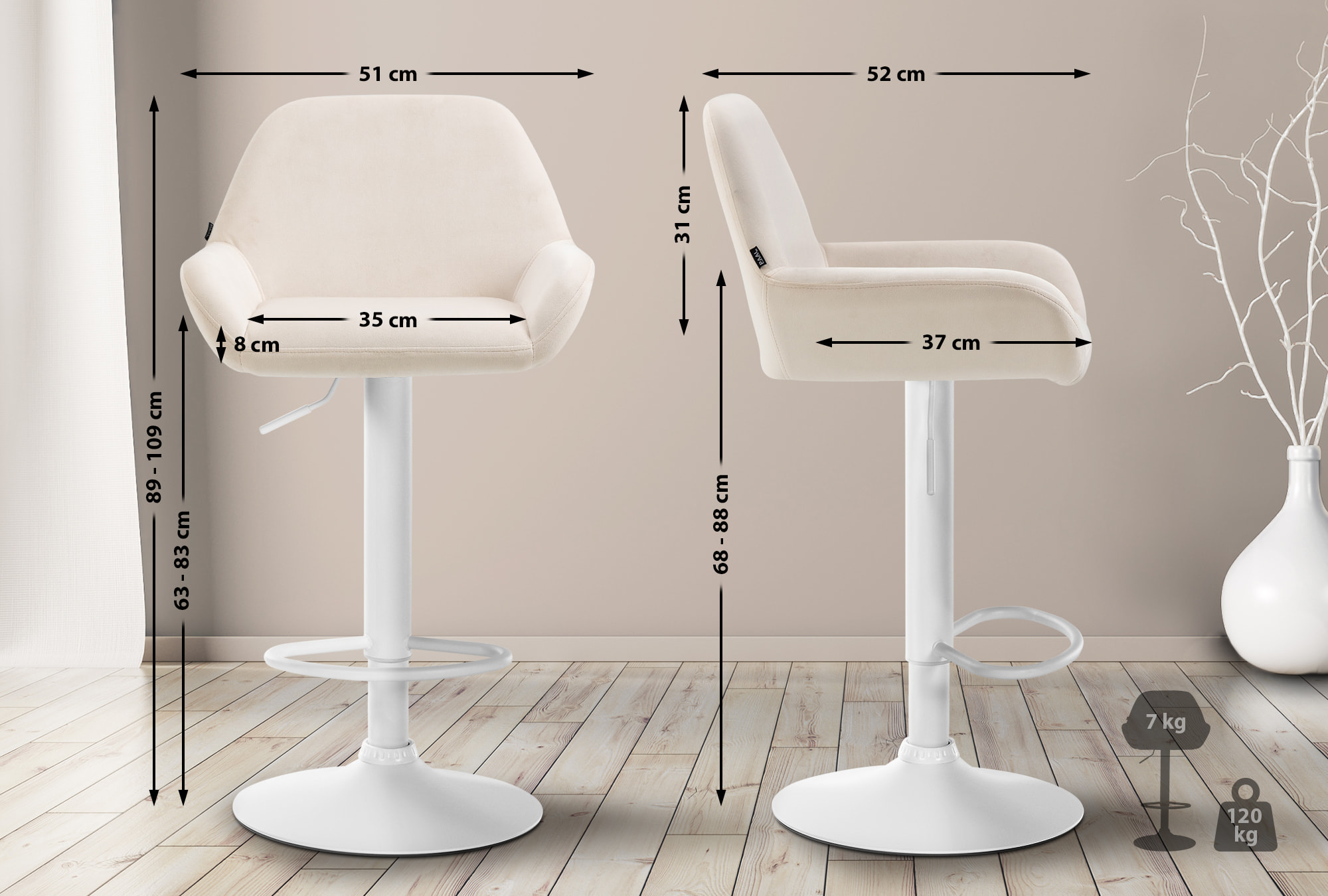 Barhocker Braga Samt