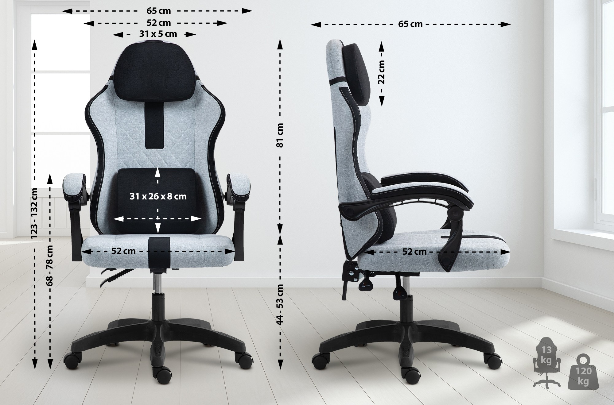Bürostuhl Miltona Stoff