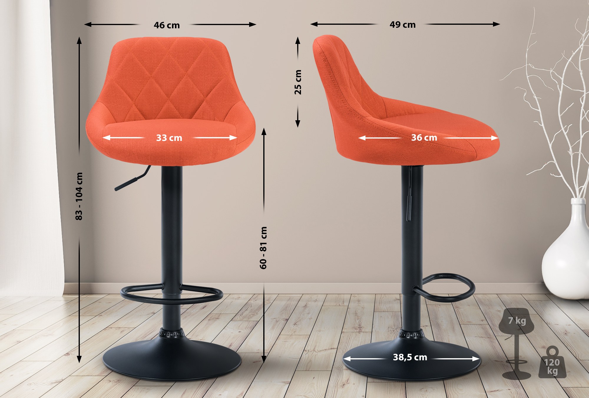 Barhocker Lazio Stoff