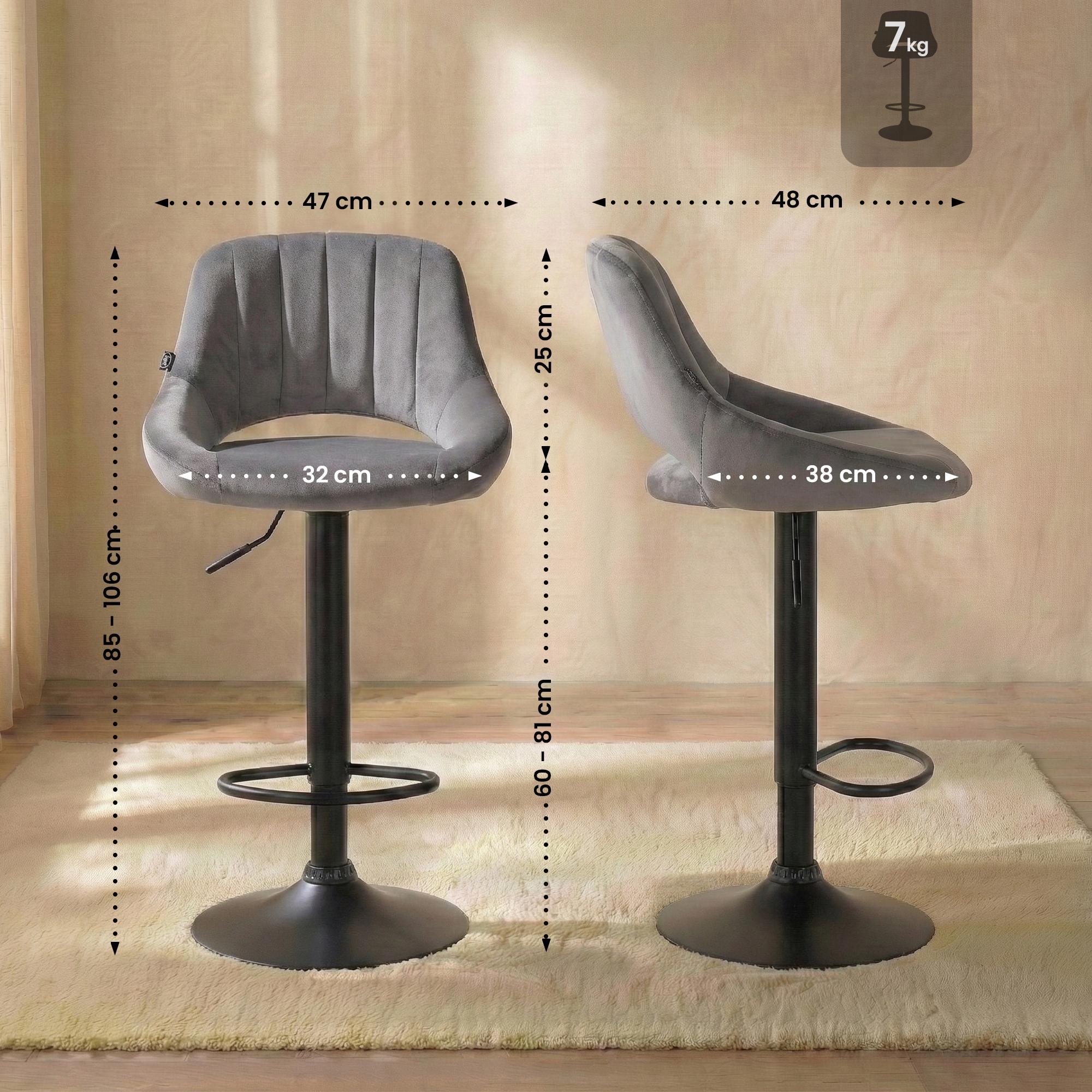 2er Set Barhocker Milet Samt