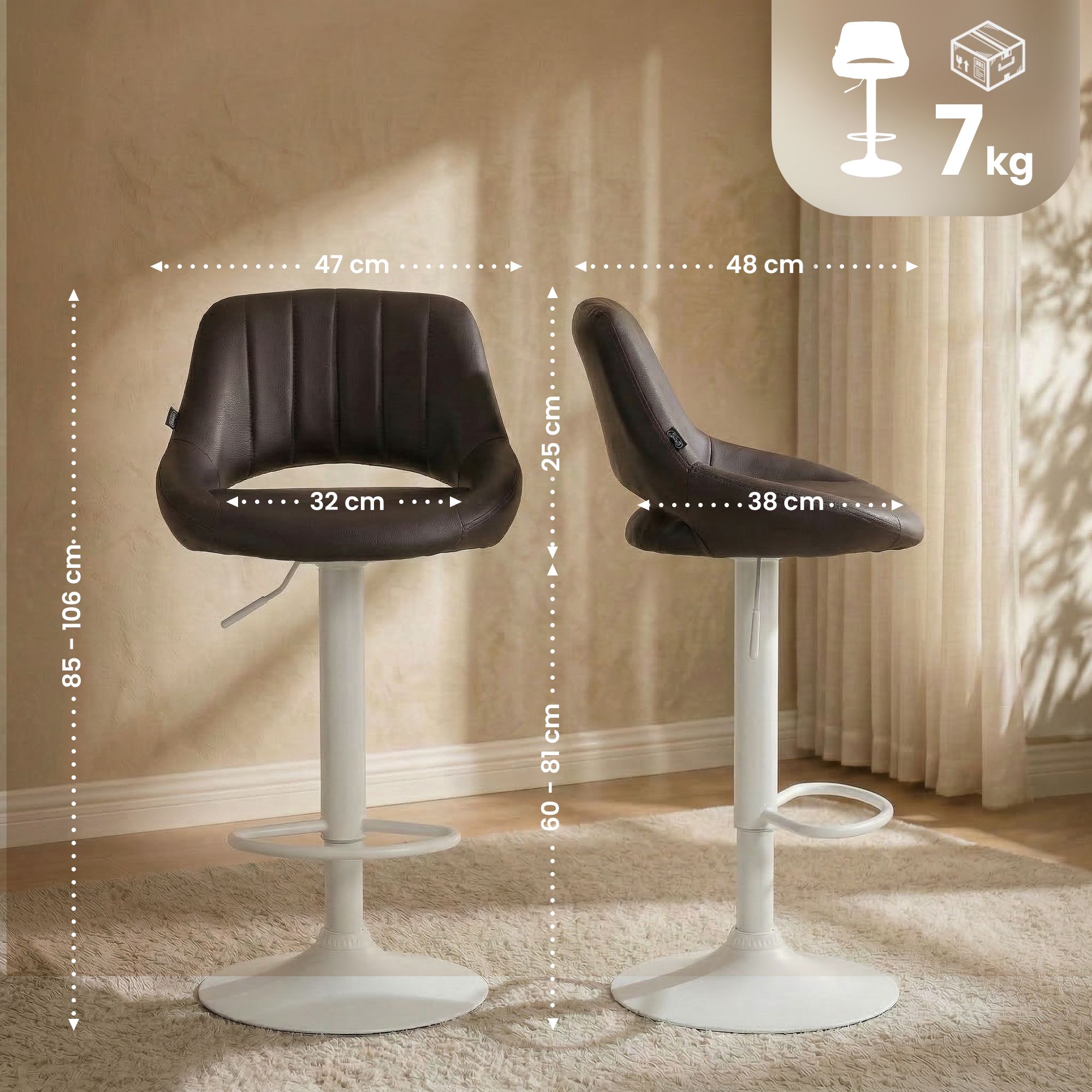 2er Set Barhocker Milet Kunstleder