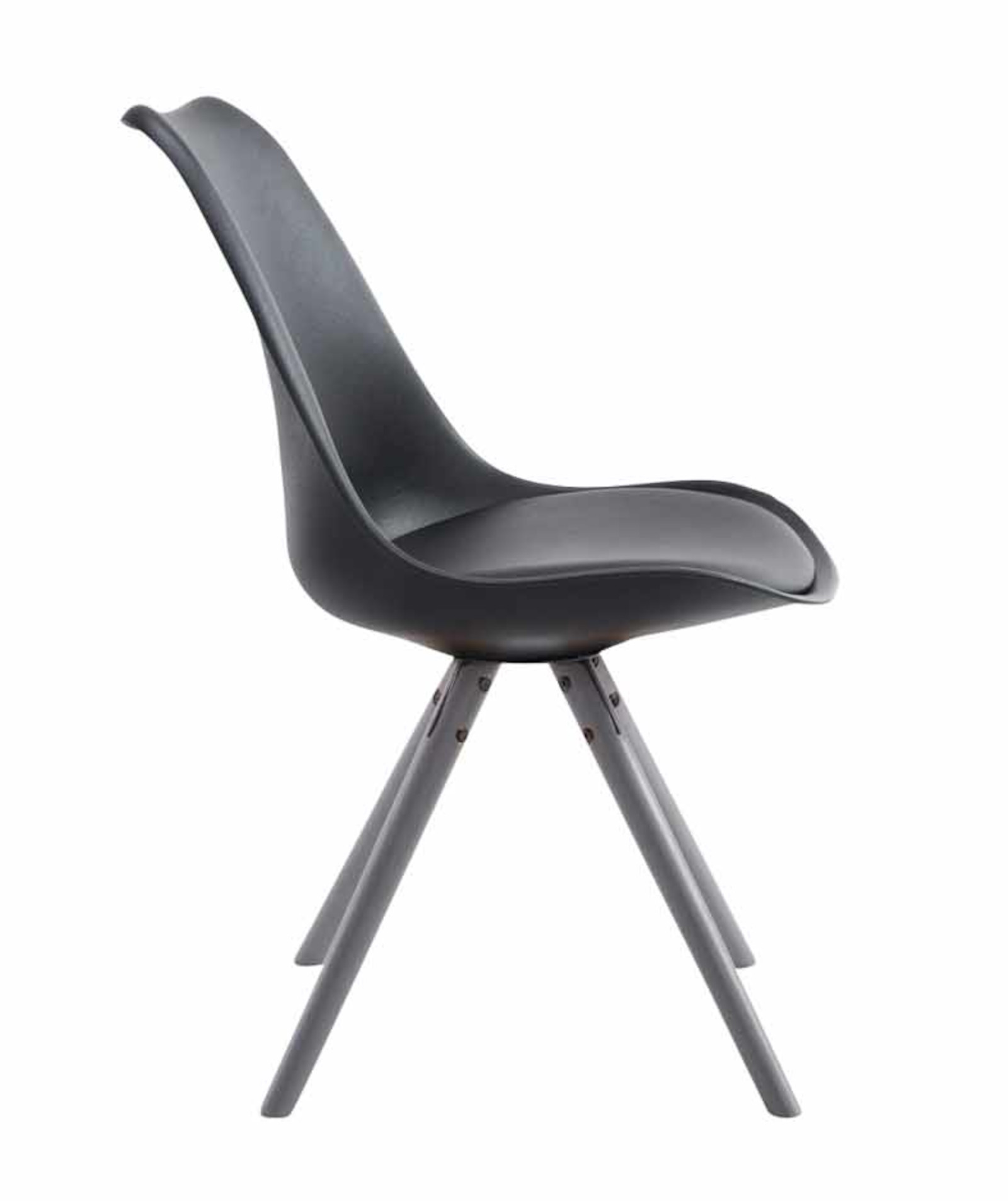 4er Set Stühle Toulouse Kunstleder Rund schwarz grau