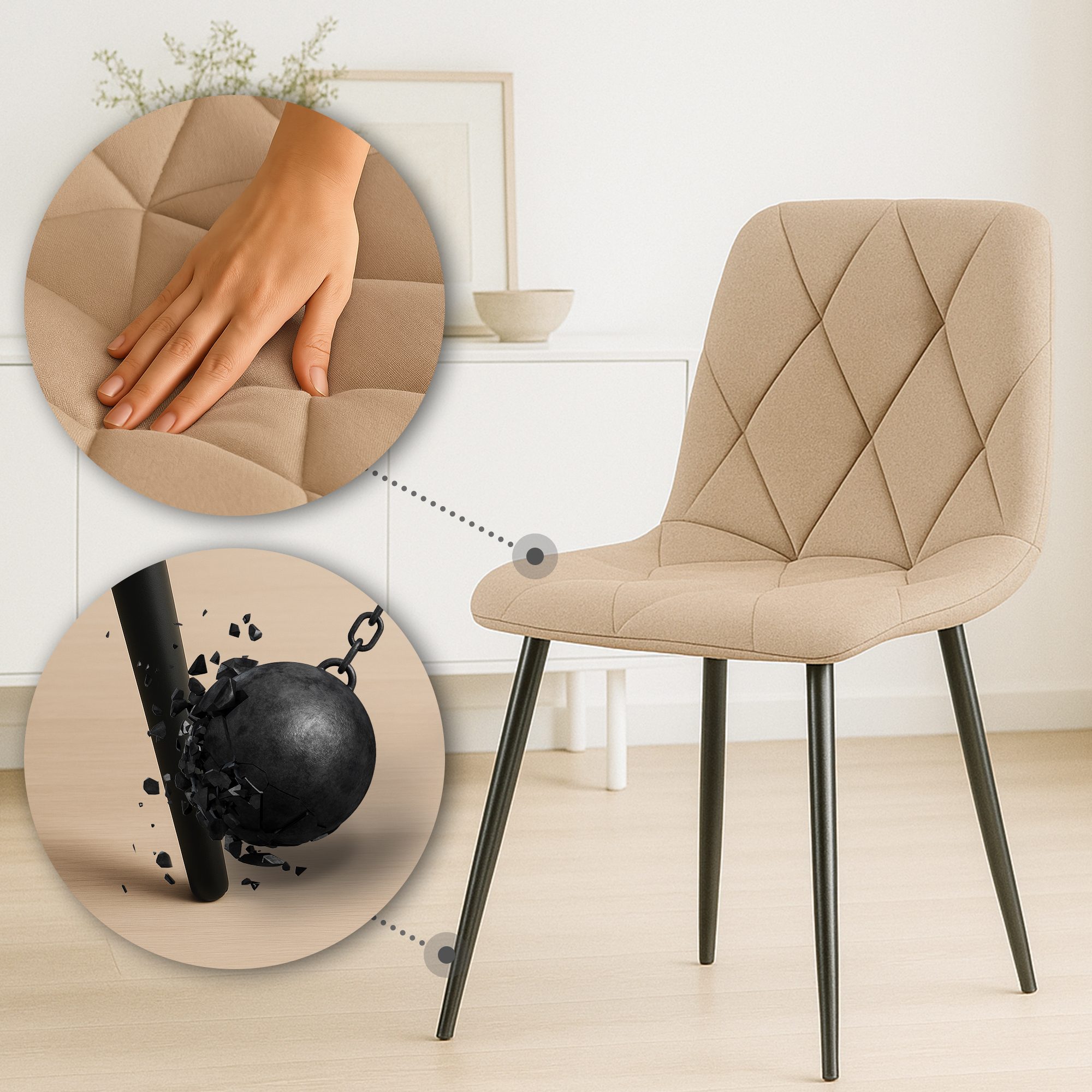 2er Set Esszimmerstuhl Clairton