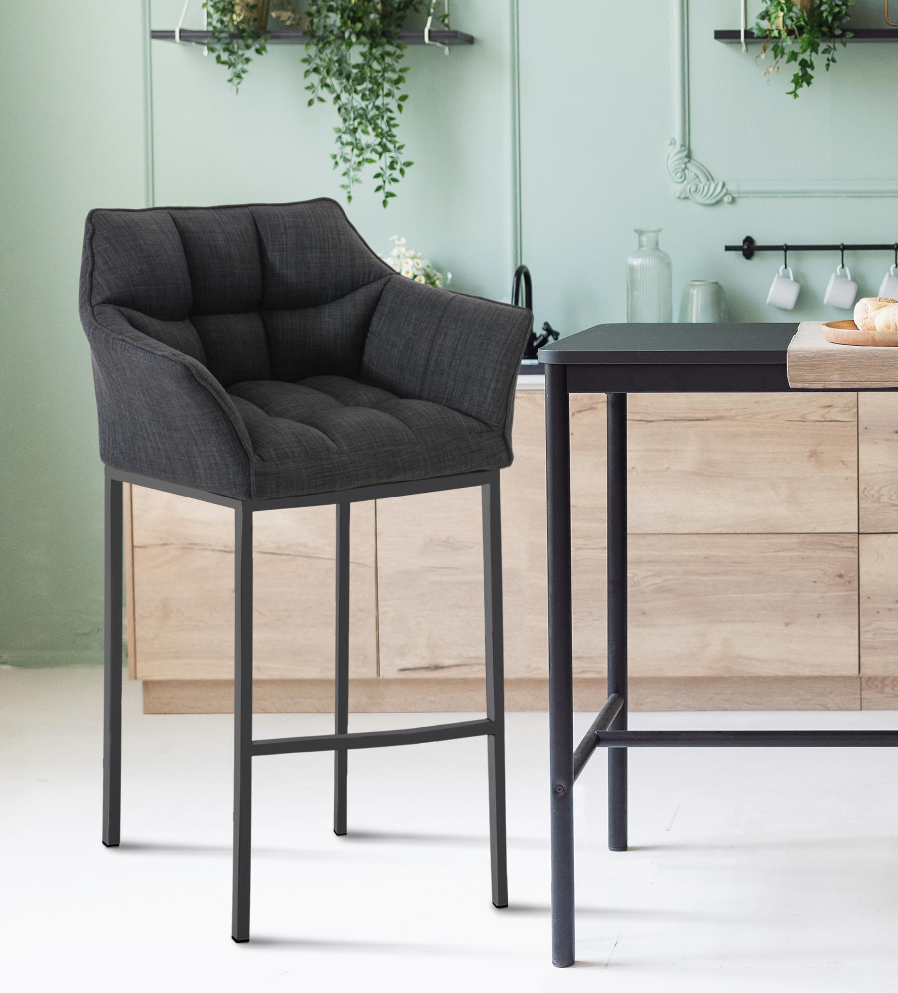 2er Set Barhocker Damaso Stoff mit Vierfußgestellen