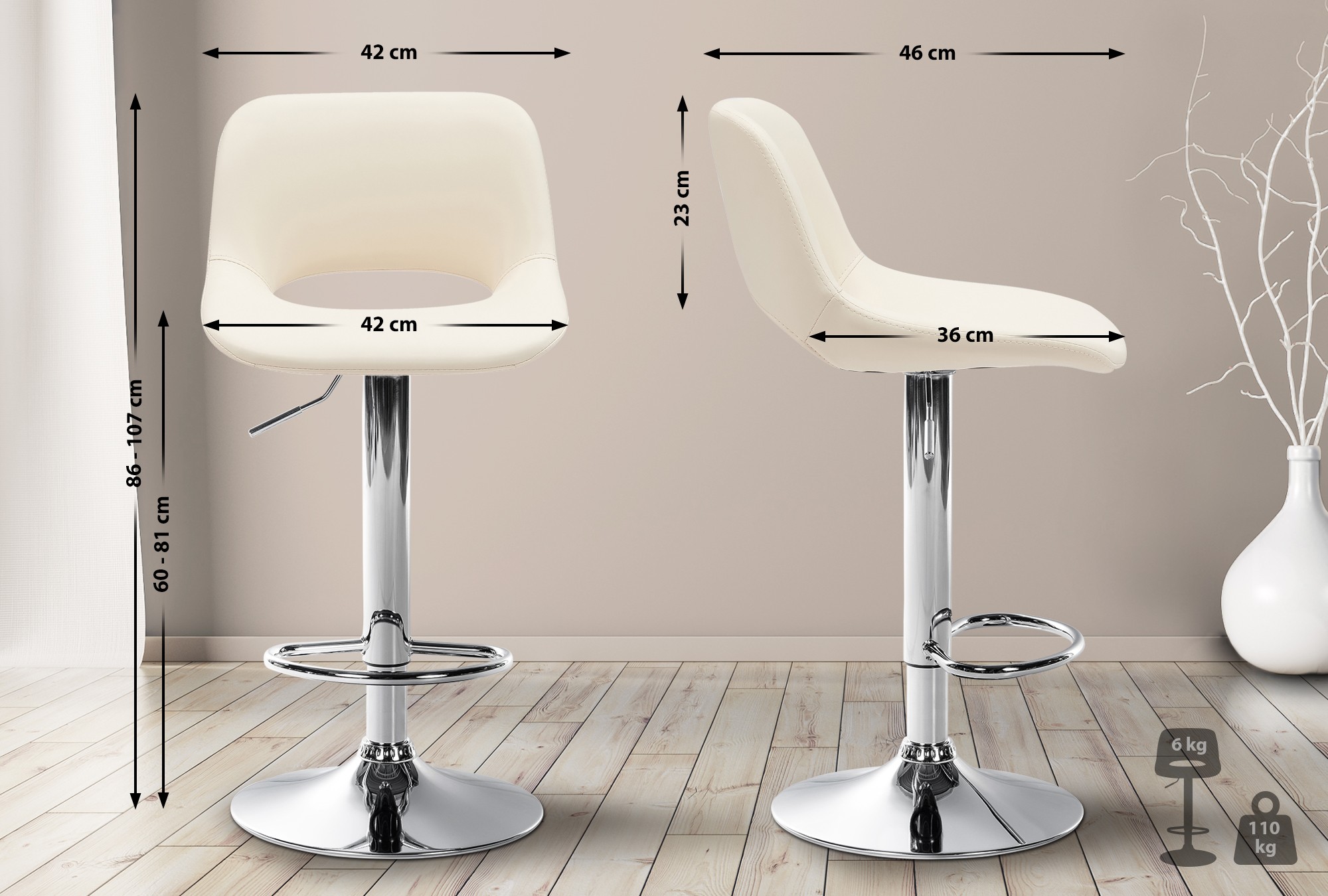 2er Set Barhocker Camden Kunstleder