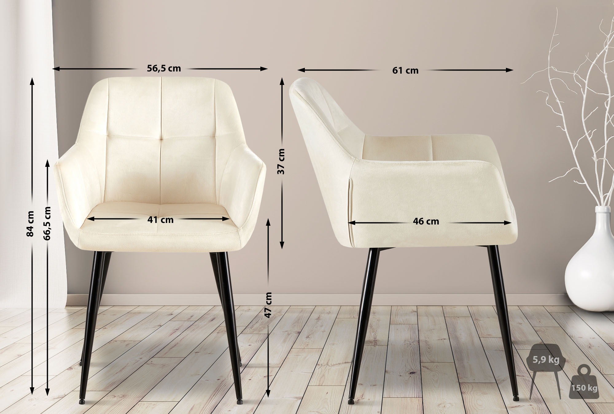 4er Set Esszimmerstühle Emia