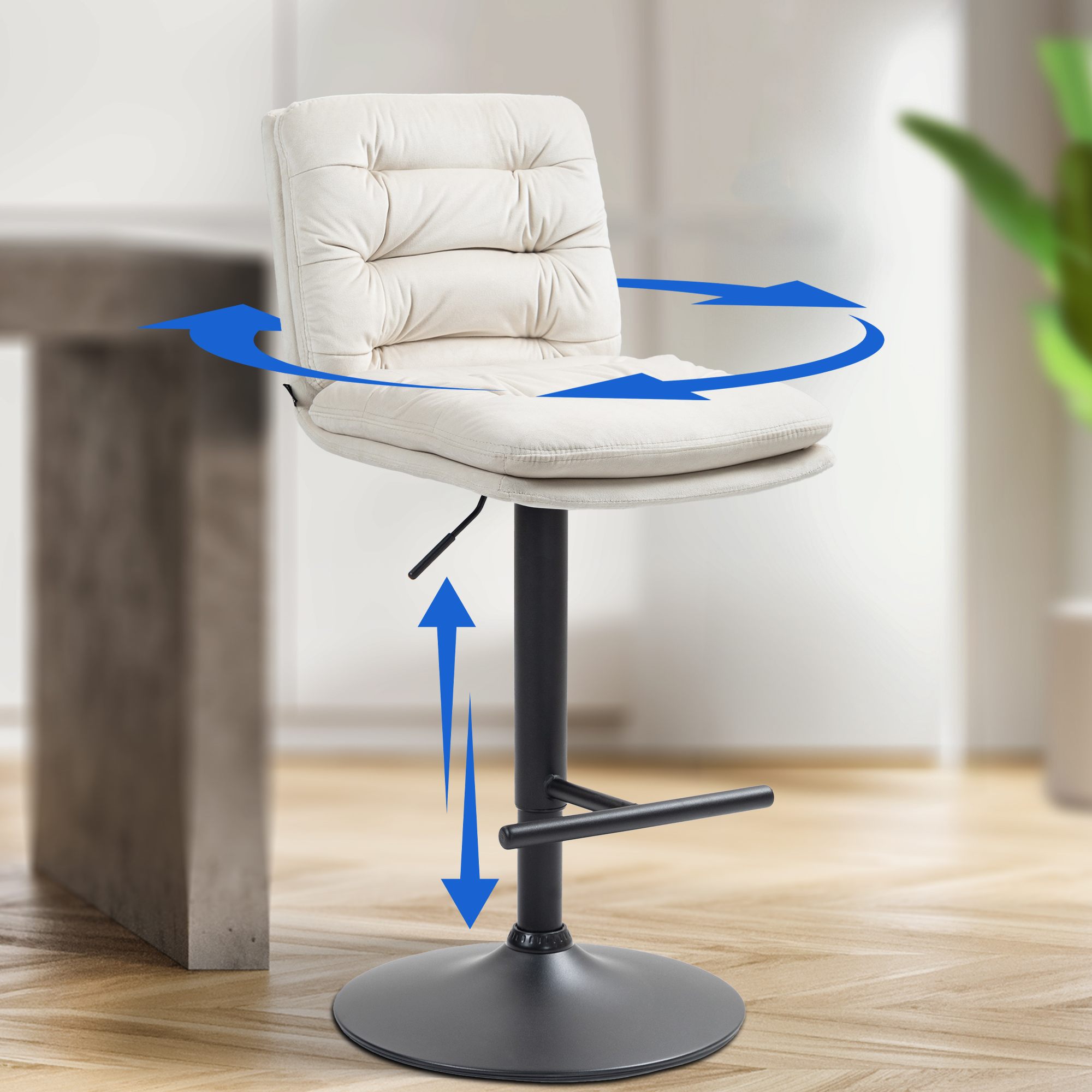 2er Set Barhocker Damar Samt