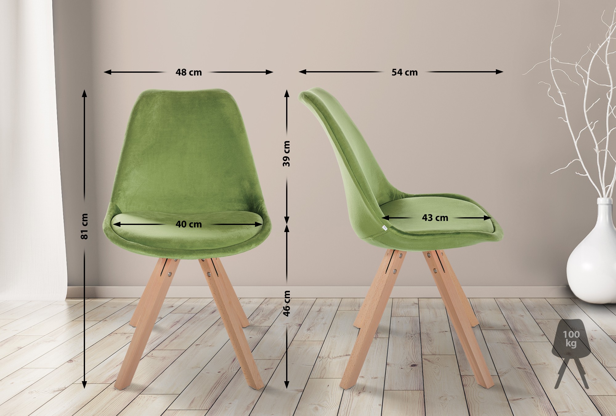 4er Set Stühle Sofia Samt