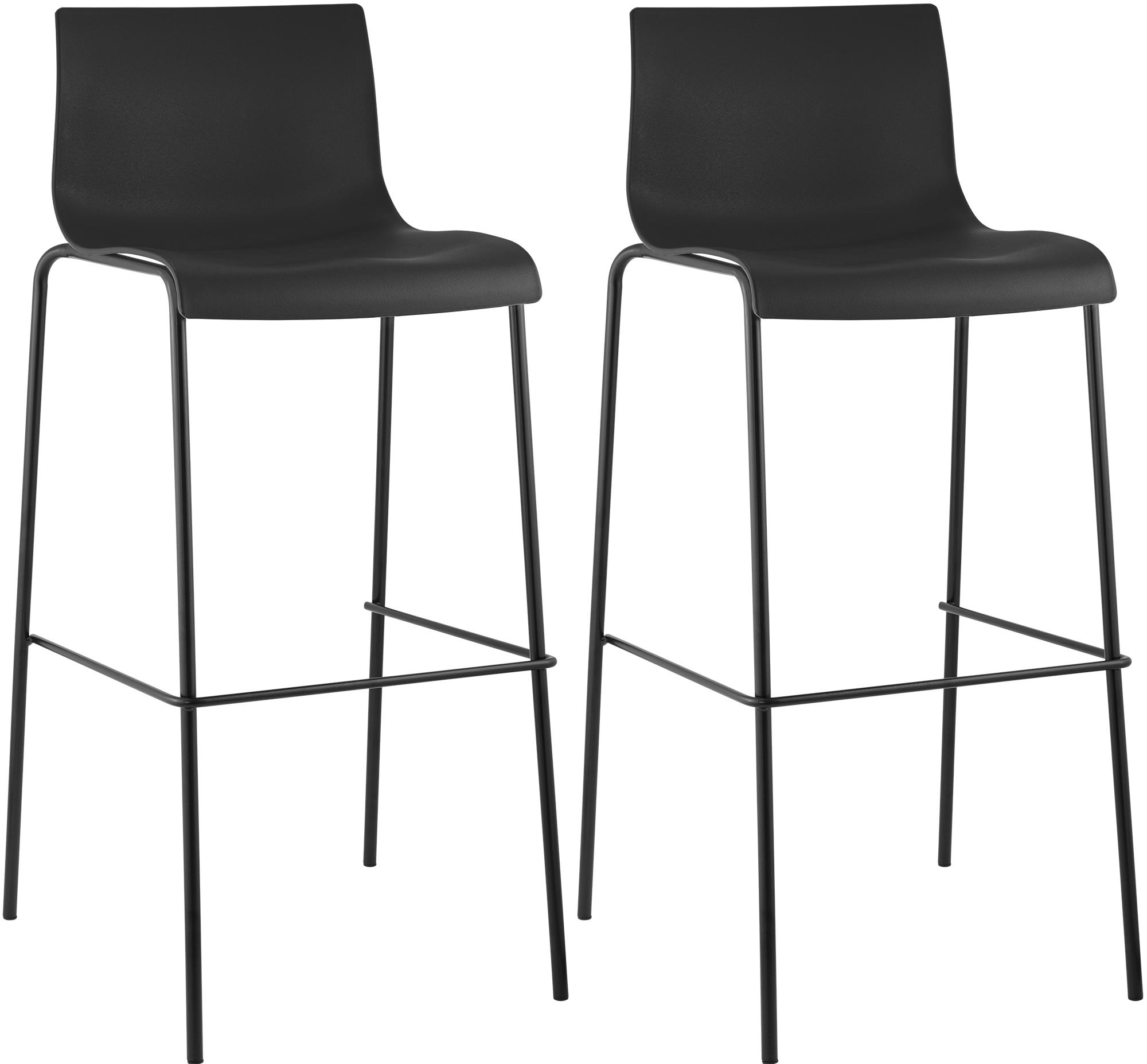 2er Set Barhocker Hover Kunststoff 4-Fuß Gestell