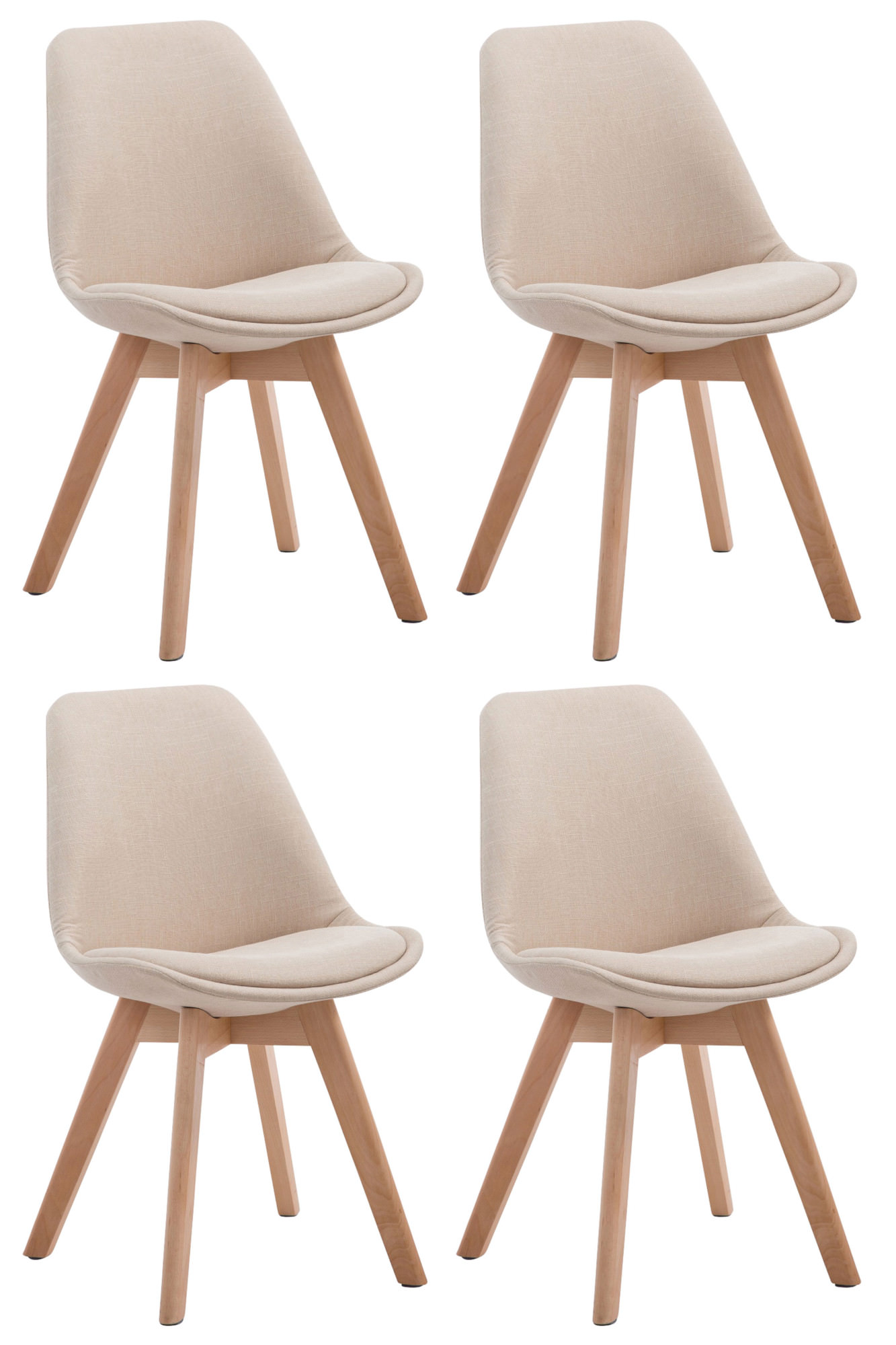 4er Set Besucherstühle Borneo V2 Stoff