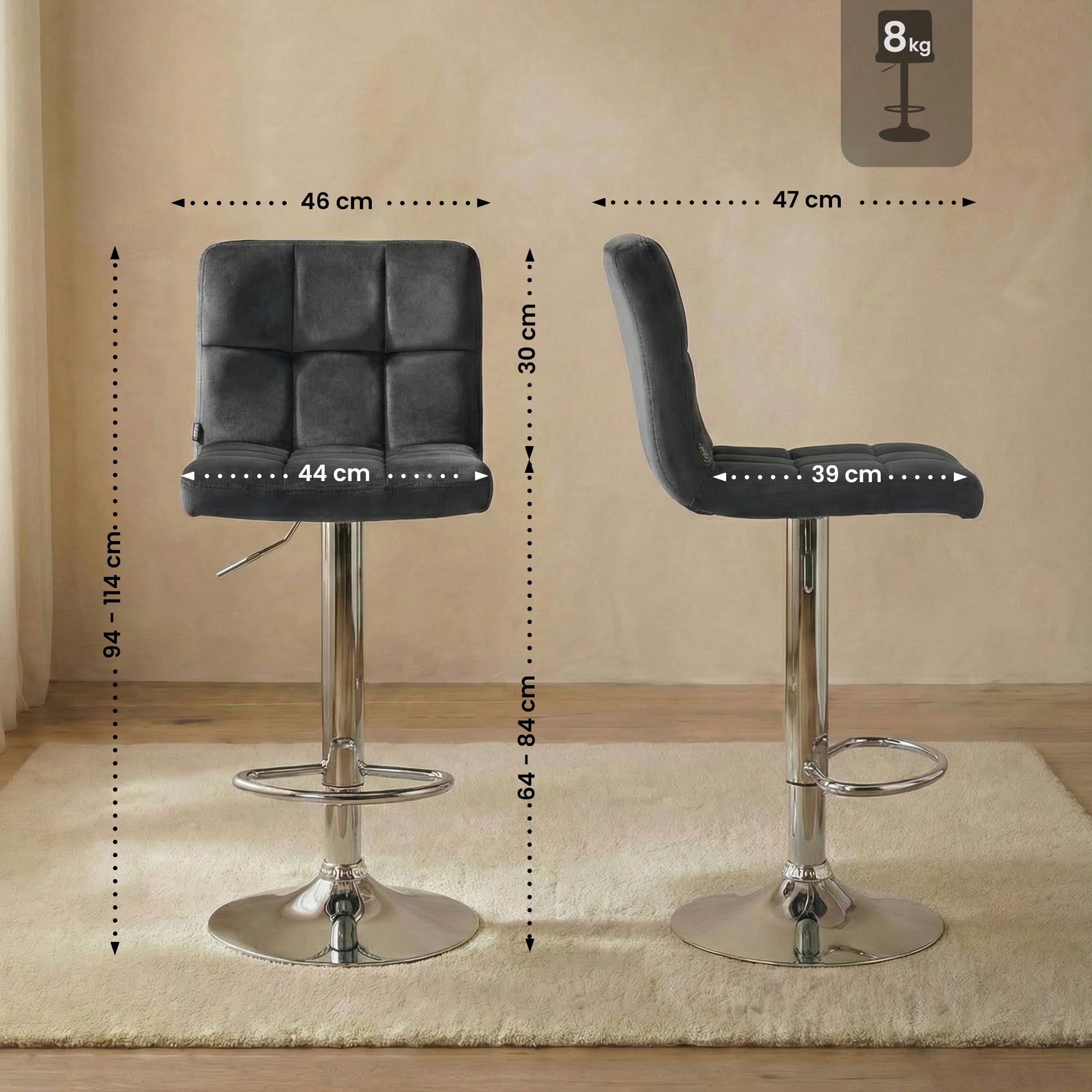 2er Set Barhocker Peru Samt