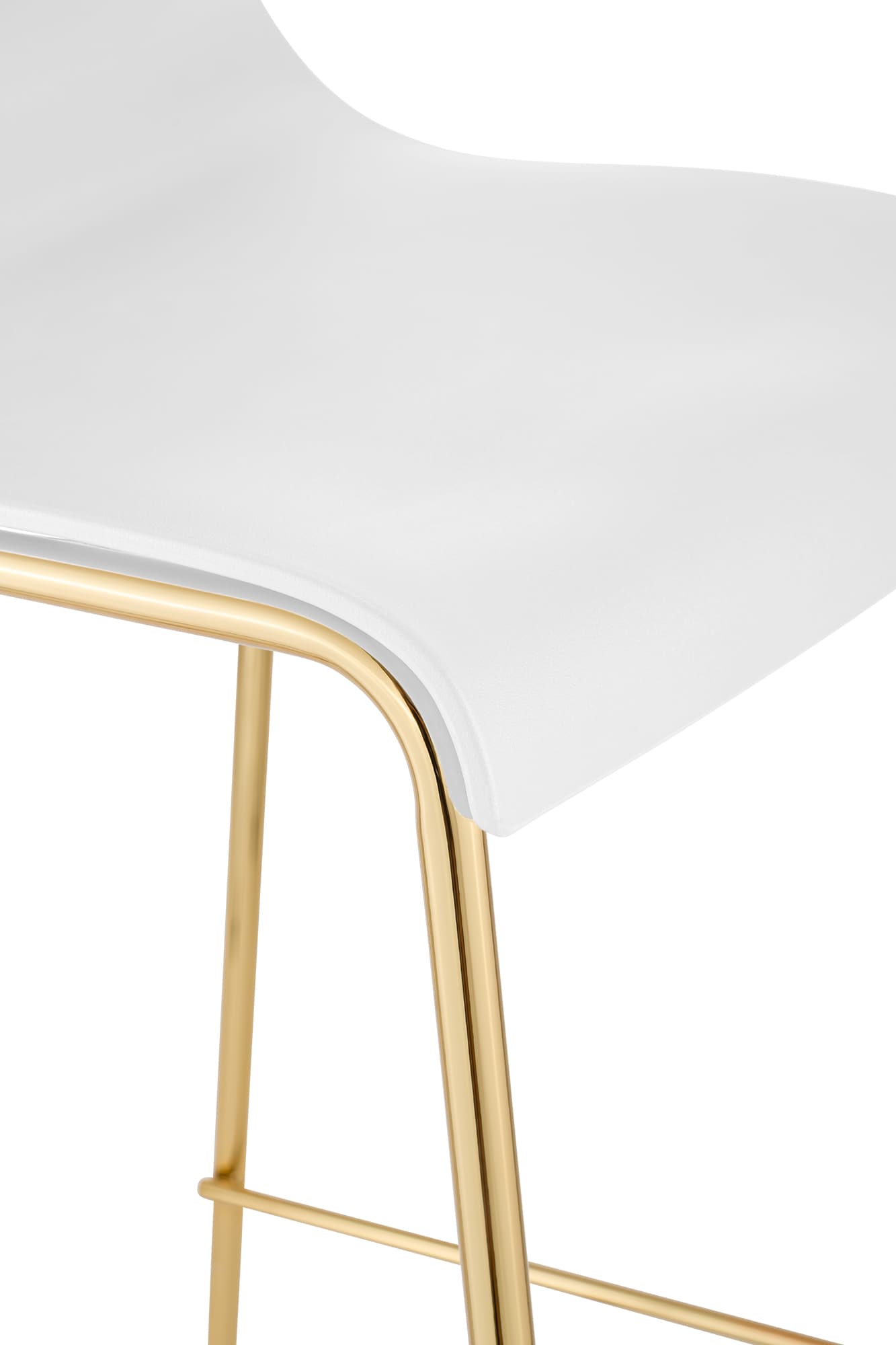 2er Set Barhocker Hover Kunststoff Vierfußgestell Gold