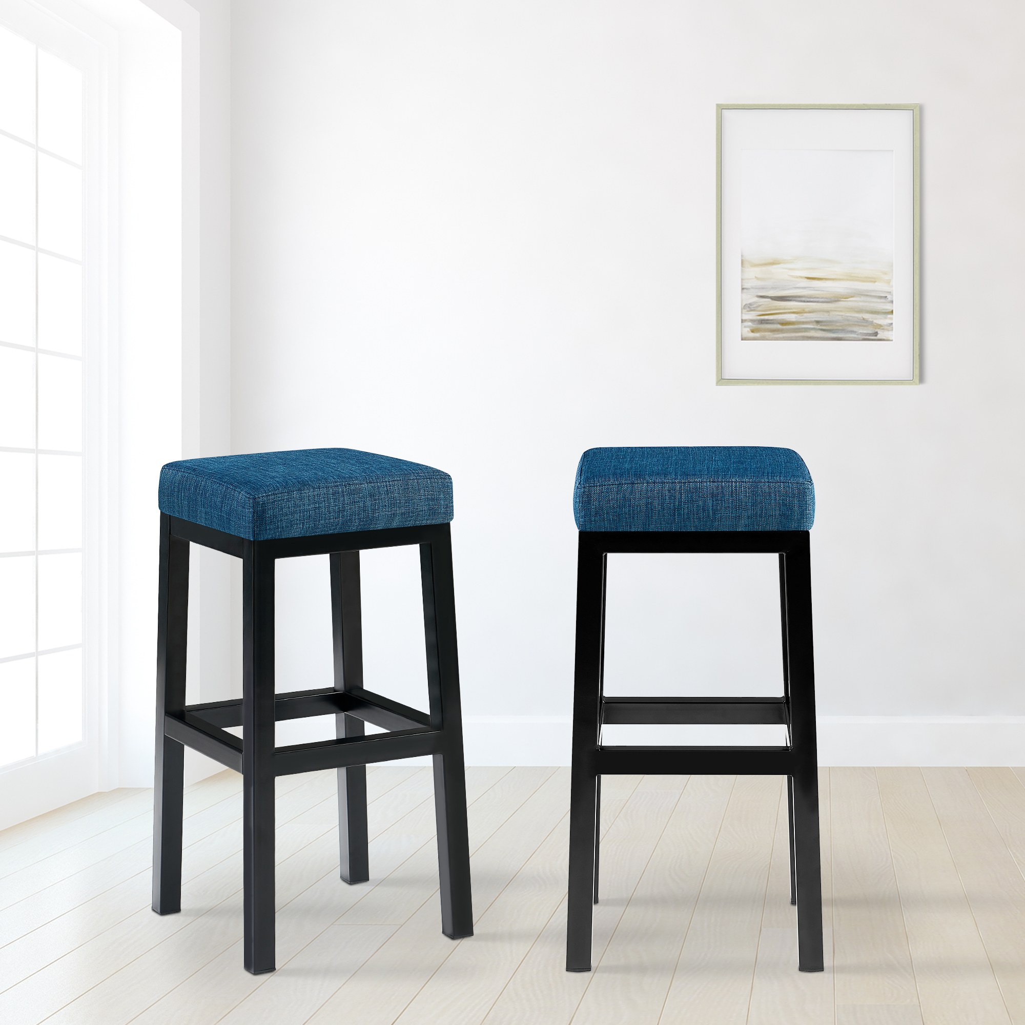 Barhocker Taylor Stoffbezug Sitzhöhe 78 cm Metallgestell schwarz