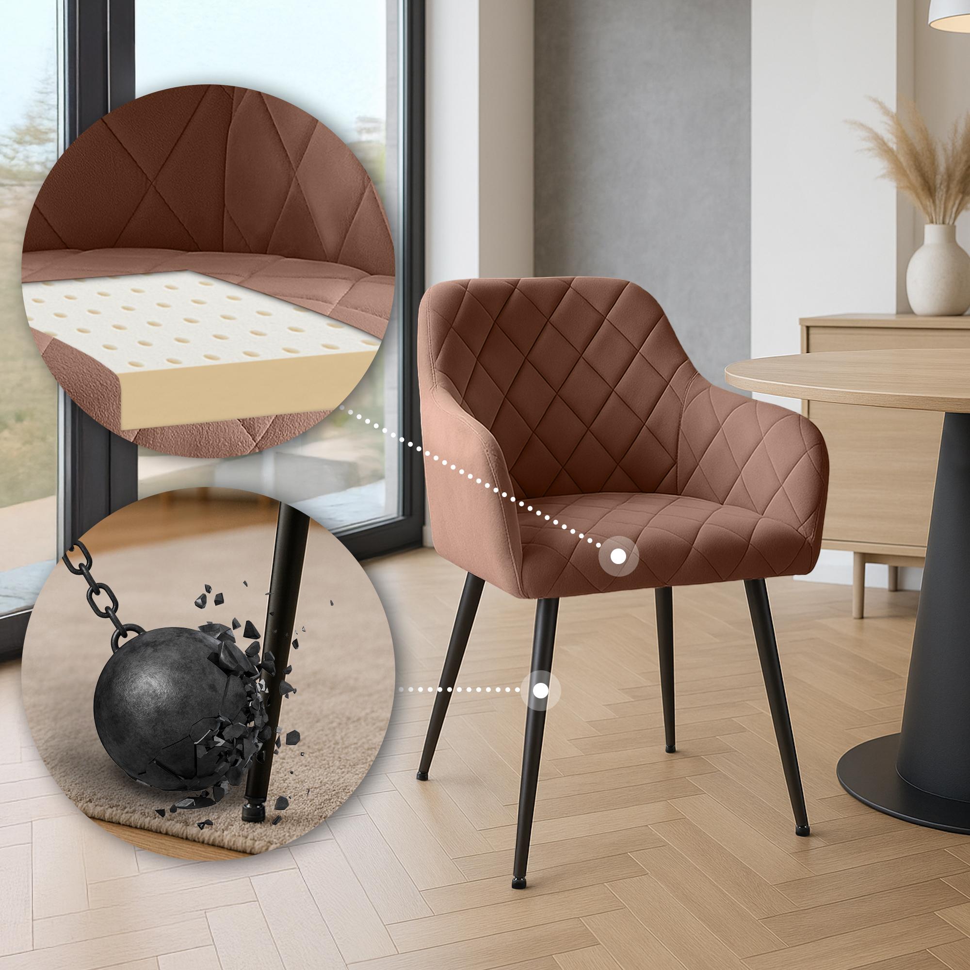 2er Set Esszimmerstühle Monett Samt