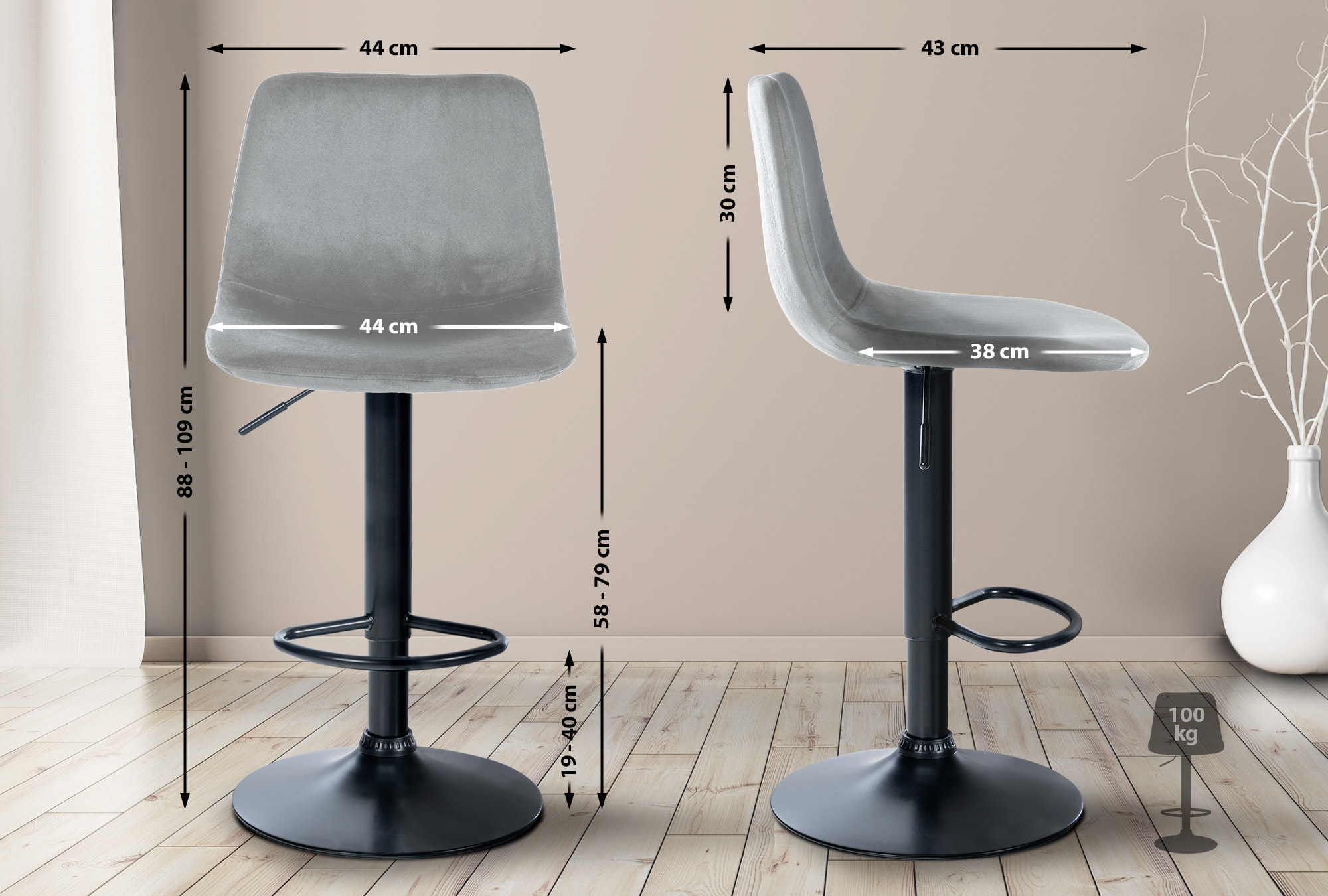 Barhocker Divo Samt