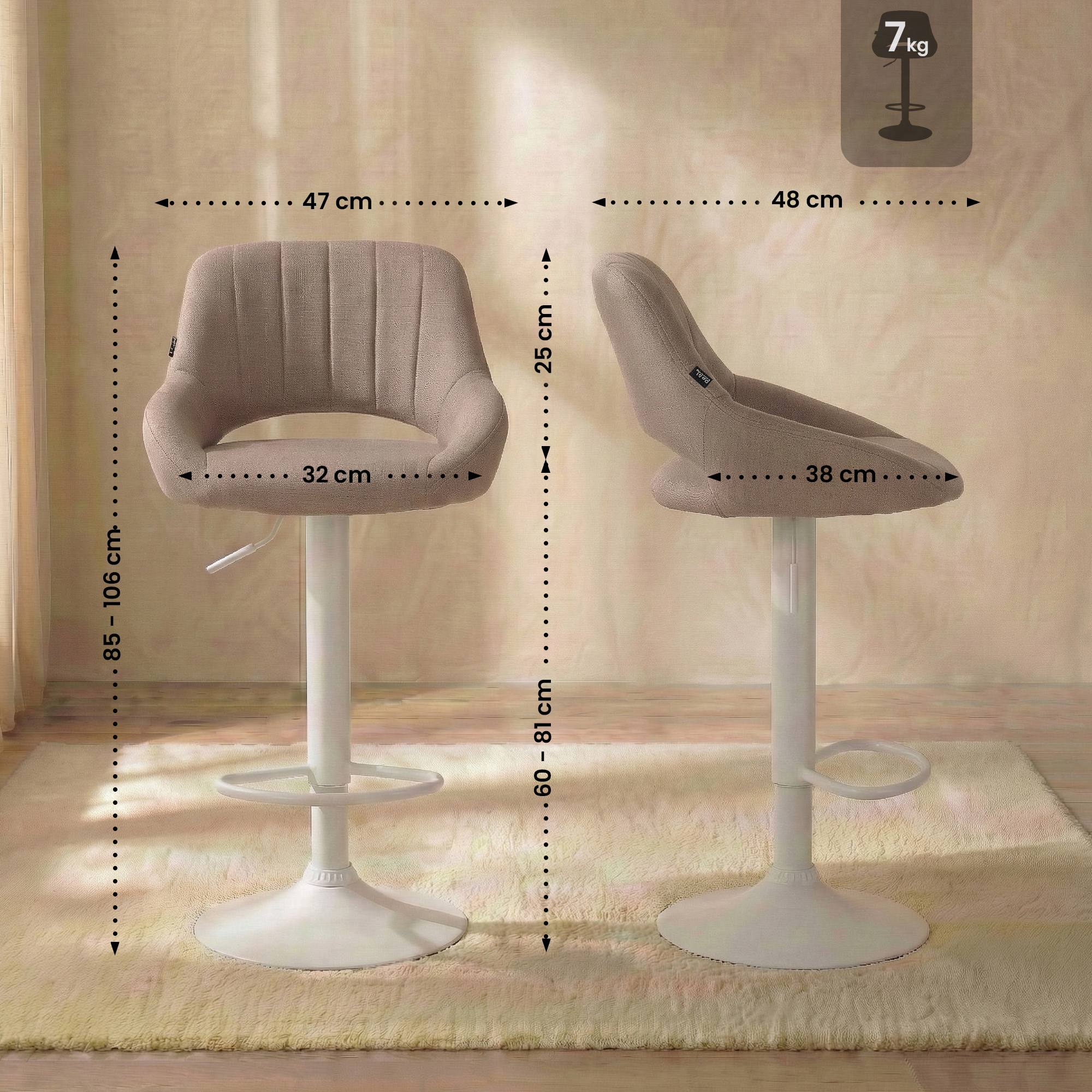 2er Set Barhocker Milet Stoff