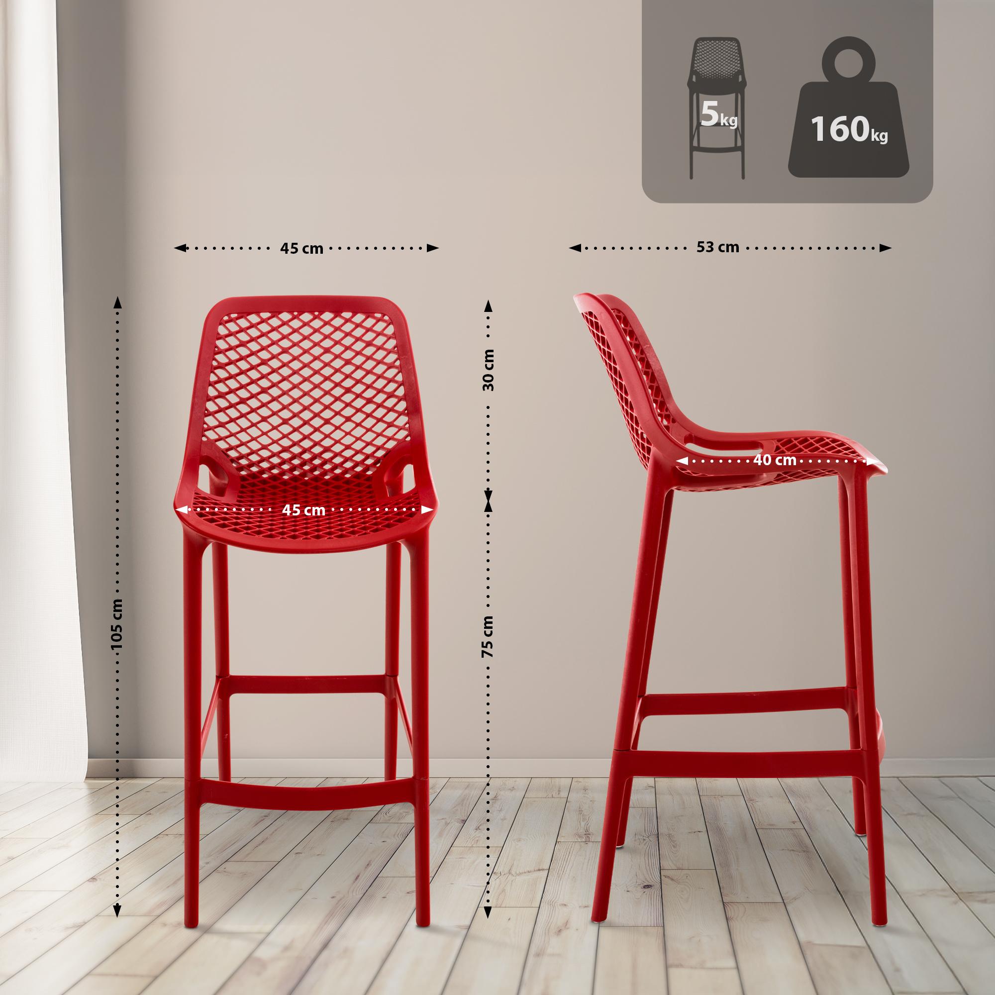 2er Set Outdoor Barhocker Air