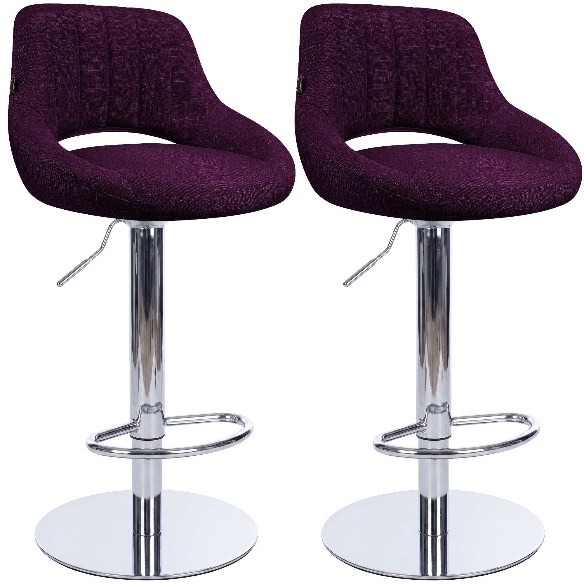 2er Set Barhocker Milet Chrom mit extra schweren Standfüßen