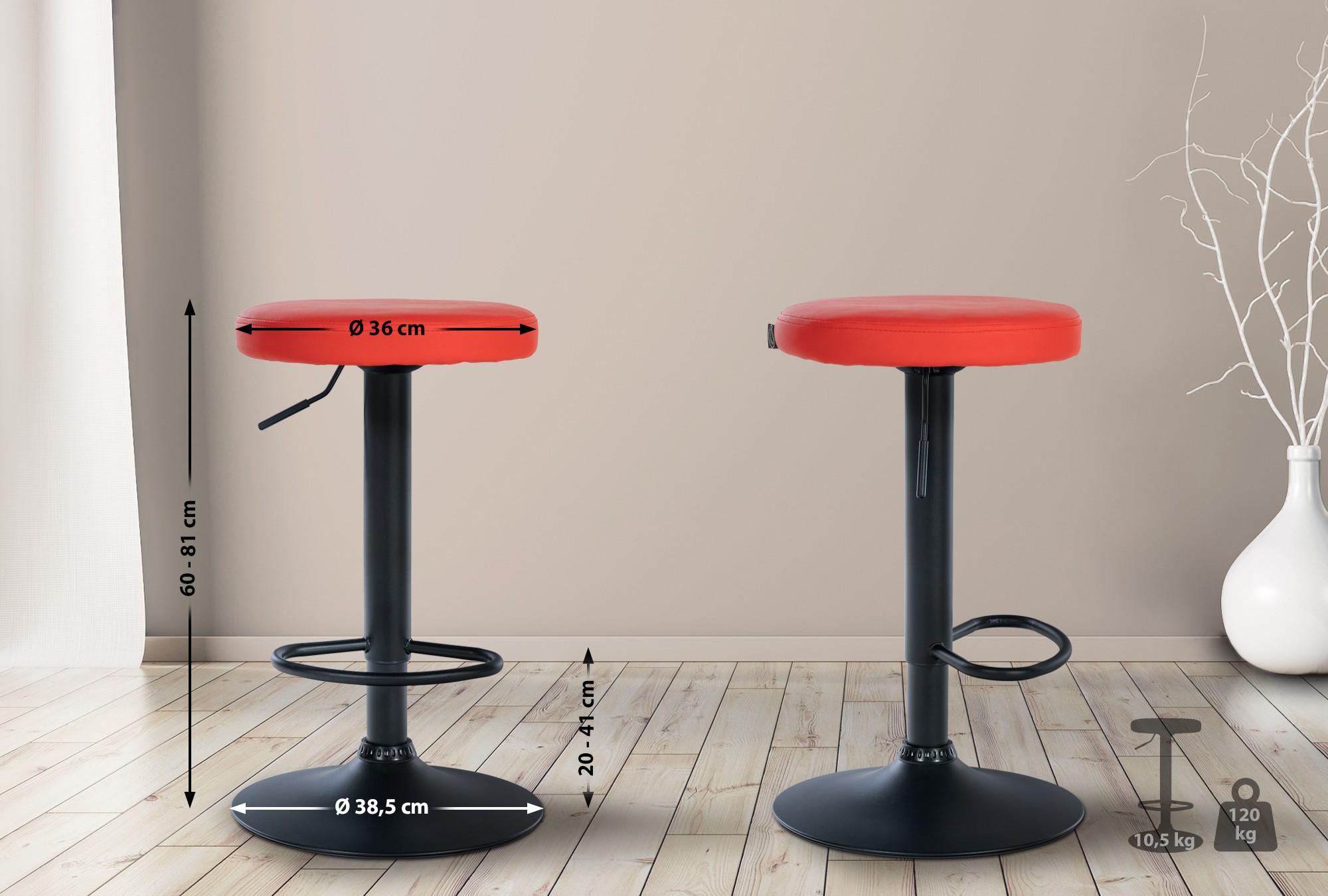 2er Set Barhocker Ponte Kunstleder