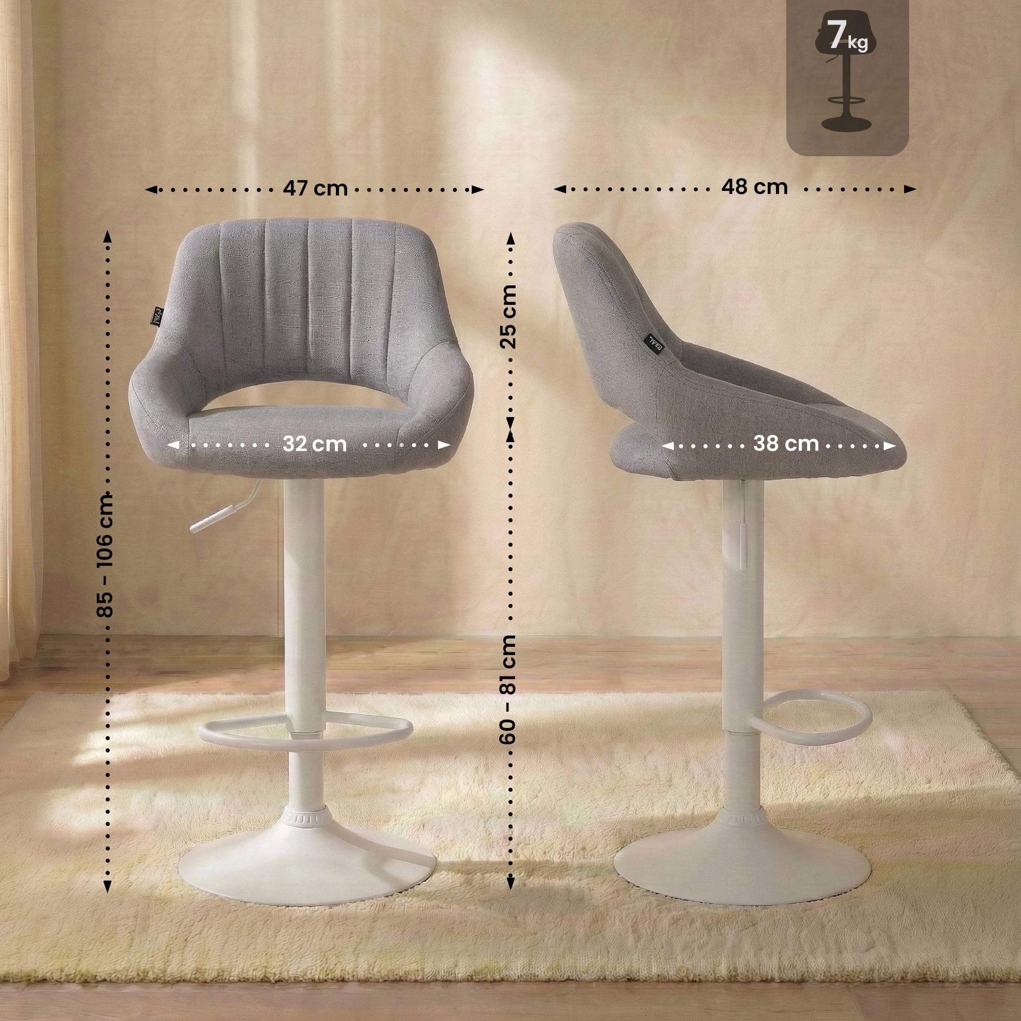 2er Set Barhocker Milet Stoff