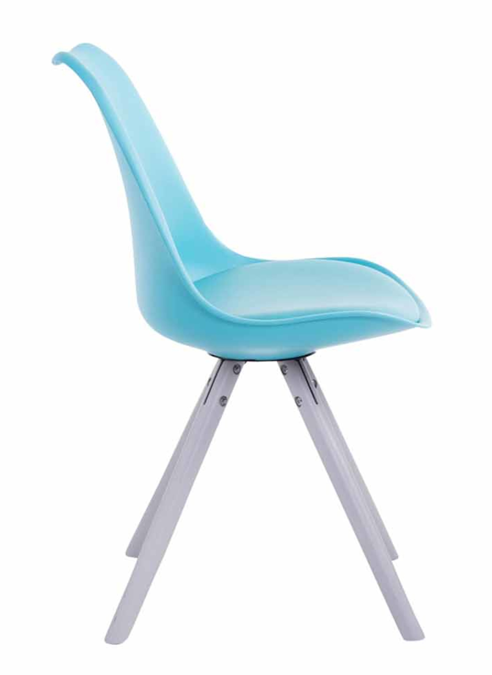 4er Set Stühle Toulouse Kunstleder Rund blau grau
