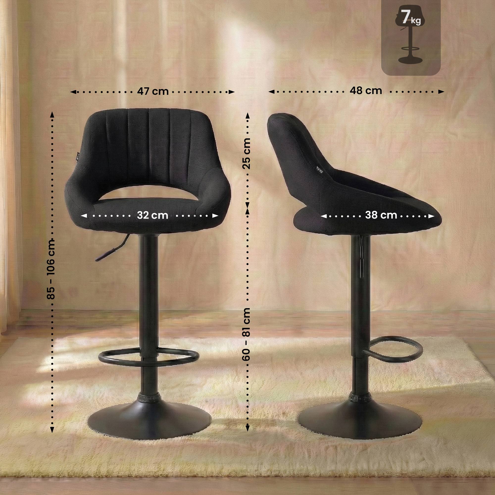 2er Set Barhocker Milet Stoff