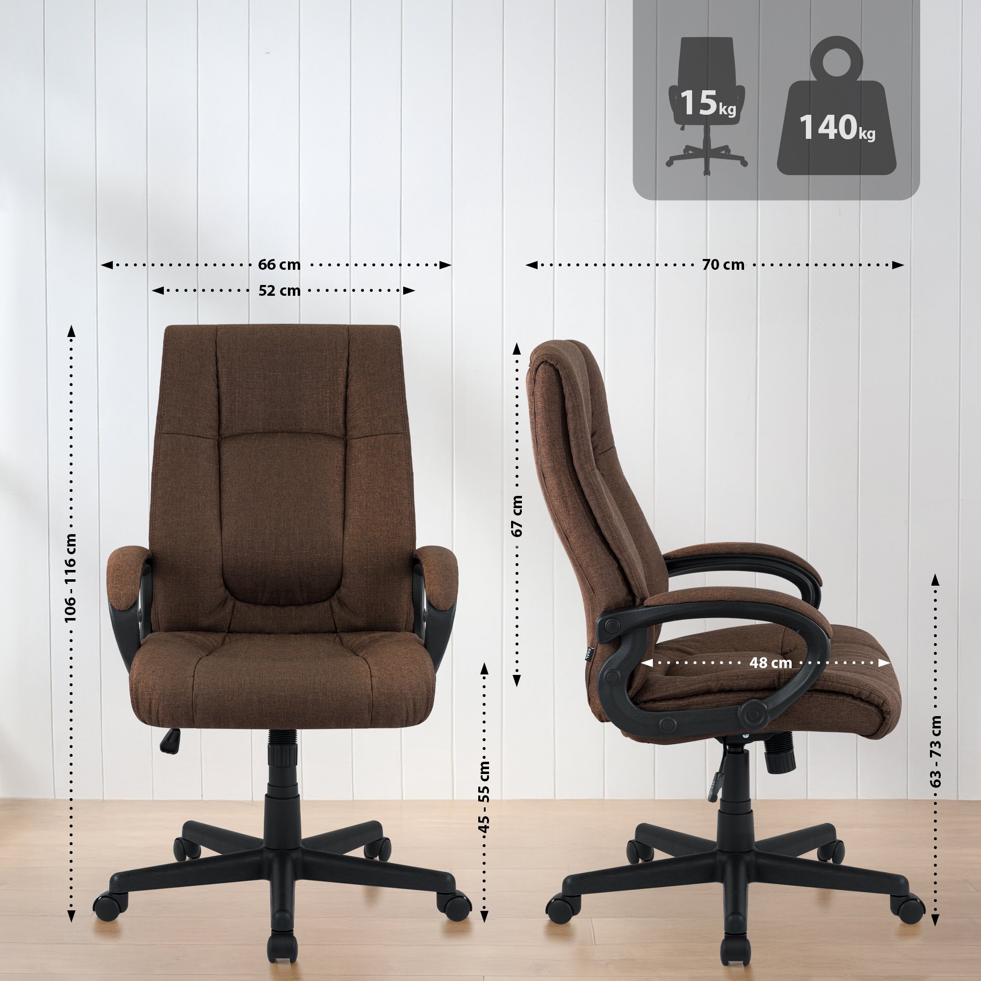 Bürostuhl XL Sparta Stoff