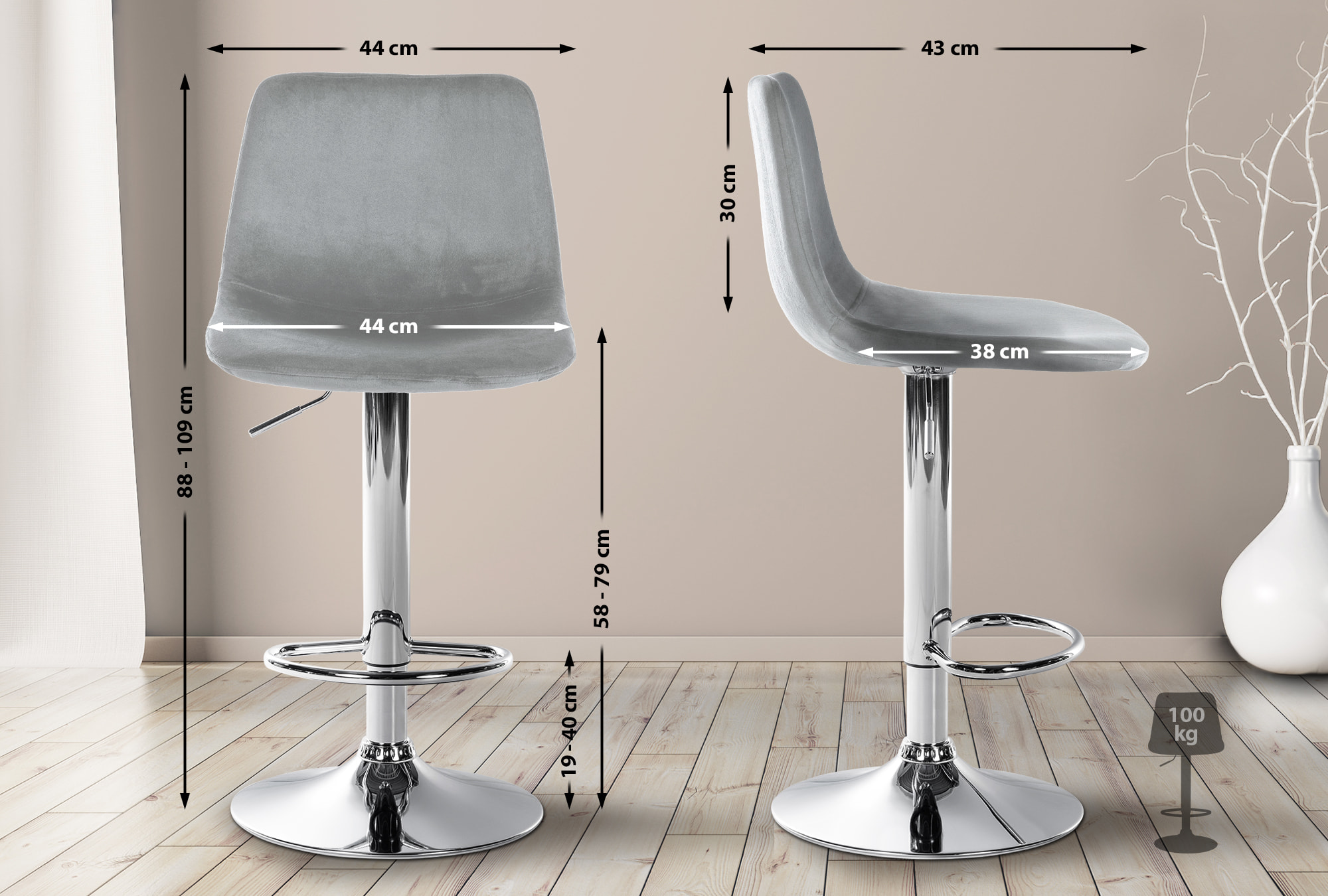 Barhocker Divo Samt