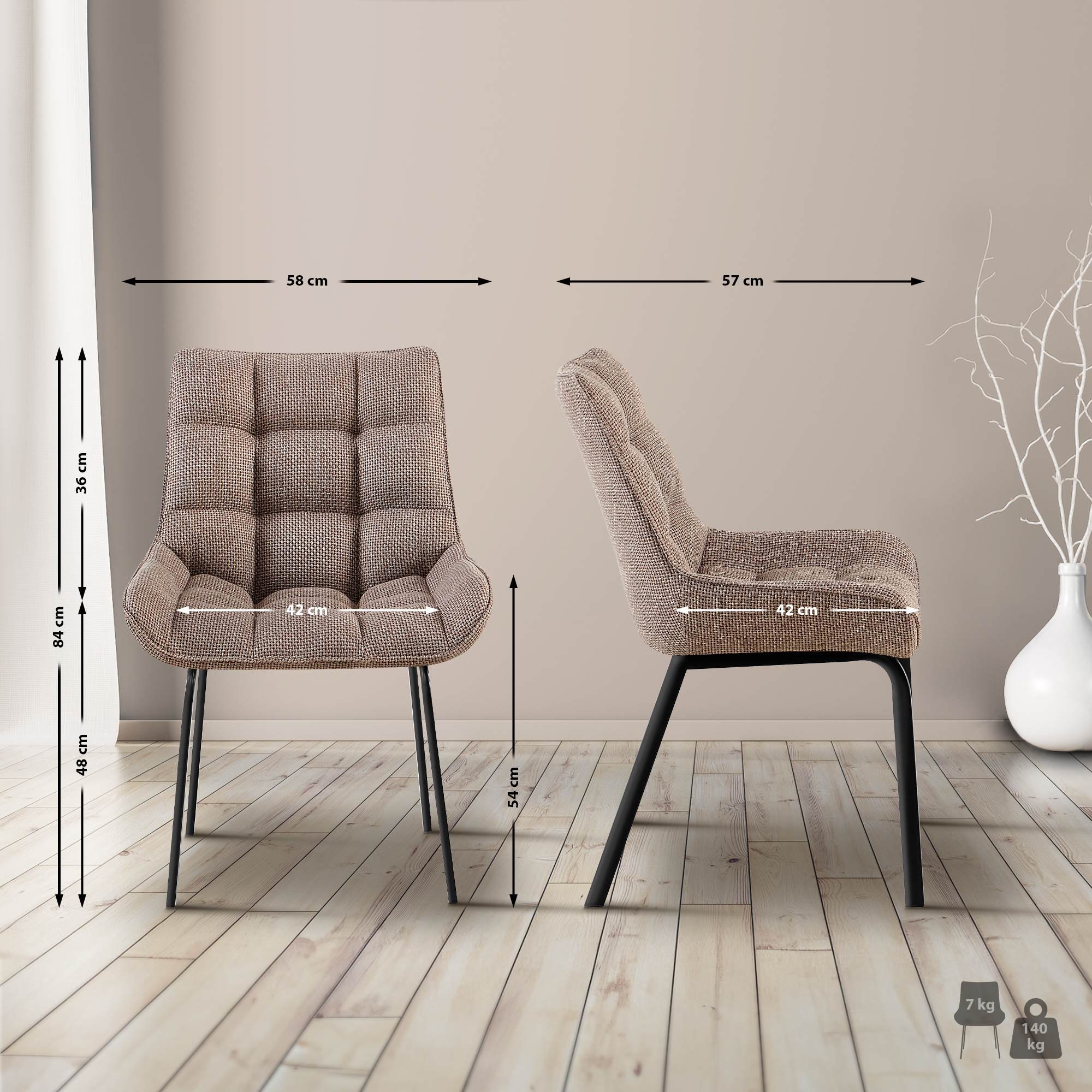 2er Set Esszimmerstuhl Saranda