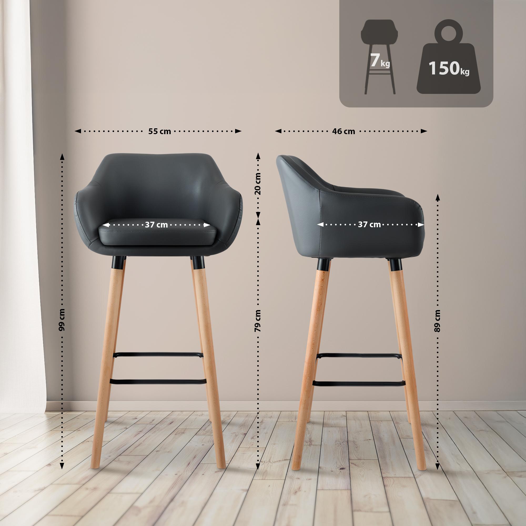 2er Set Barhocker Grant Kunstleder