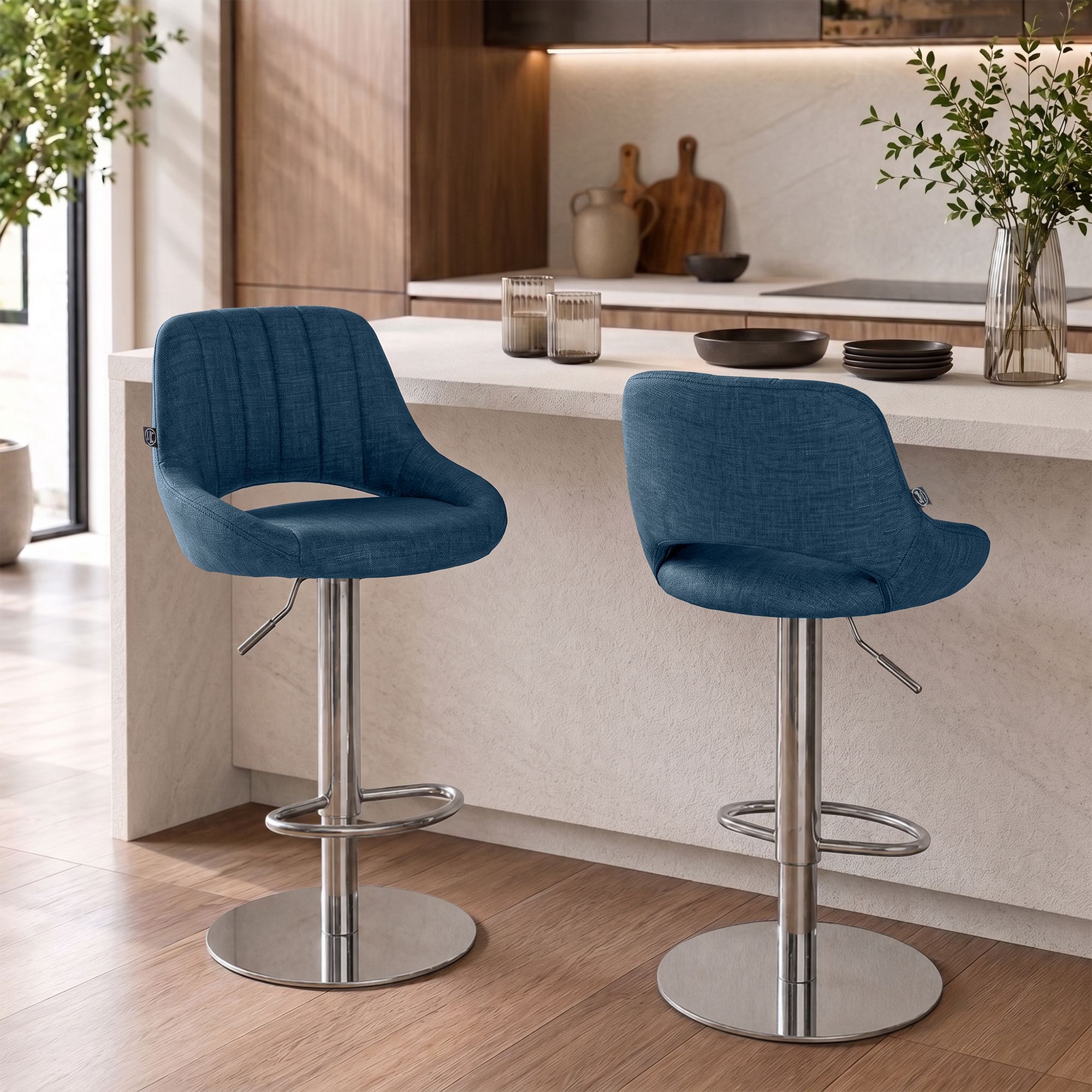 Barhocker Milet Chrom mit extra schwerem Standfuß