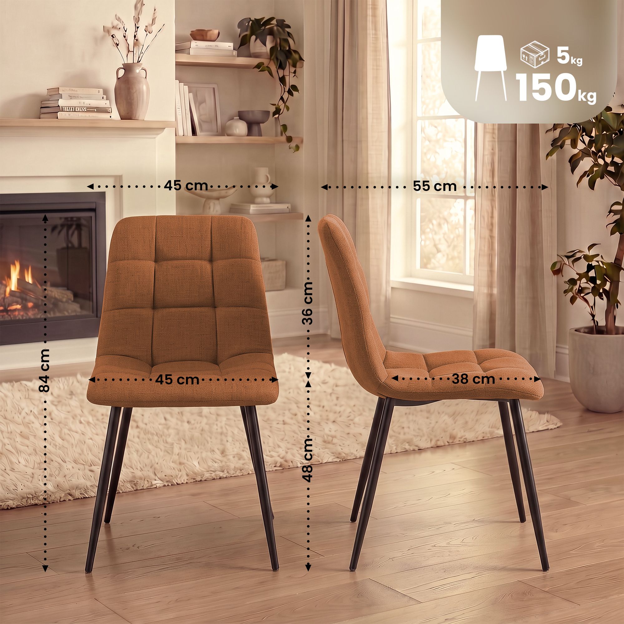 2er Set Esszimmerstuhl Tilde
