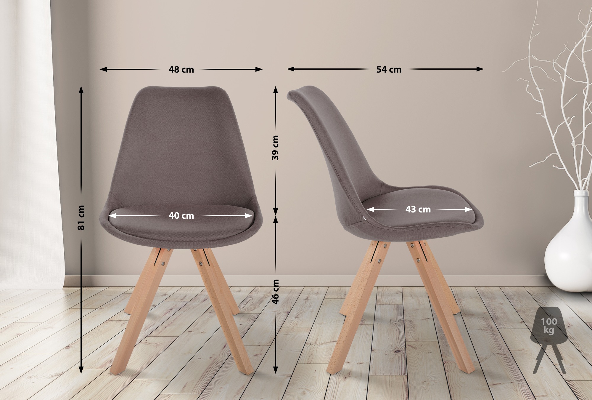 4er Set Stühle Sofia Stoff