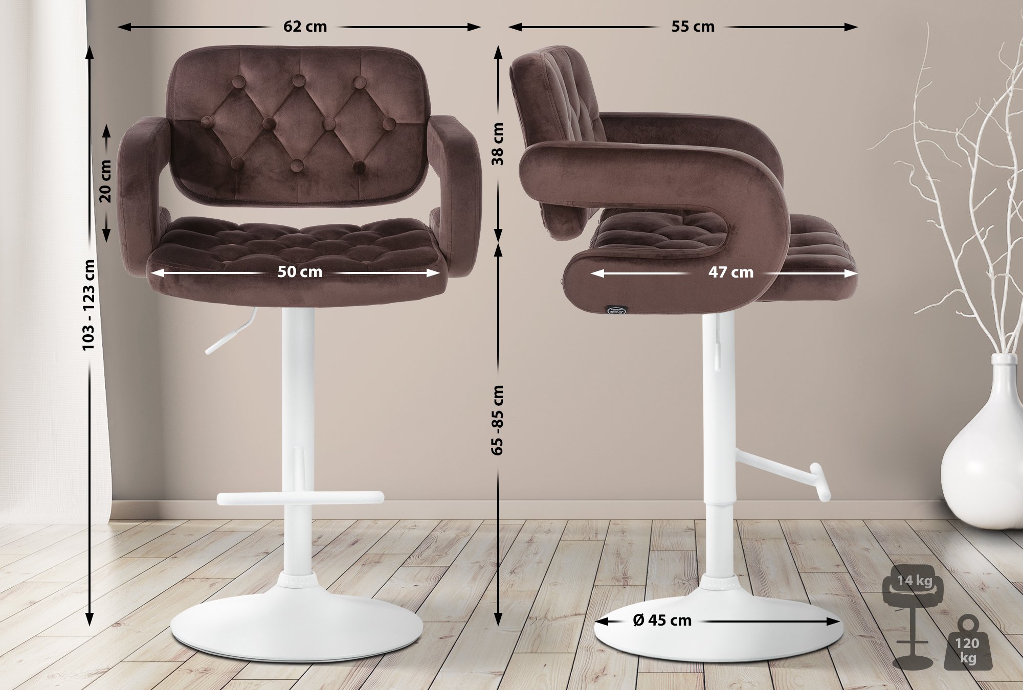 Barhocker Dublin Samt