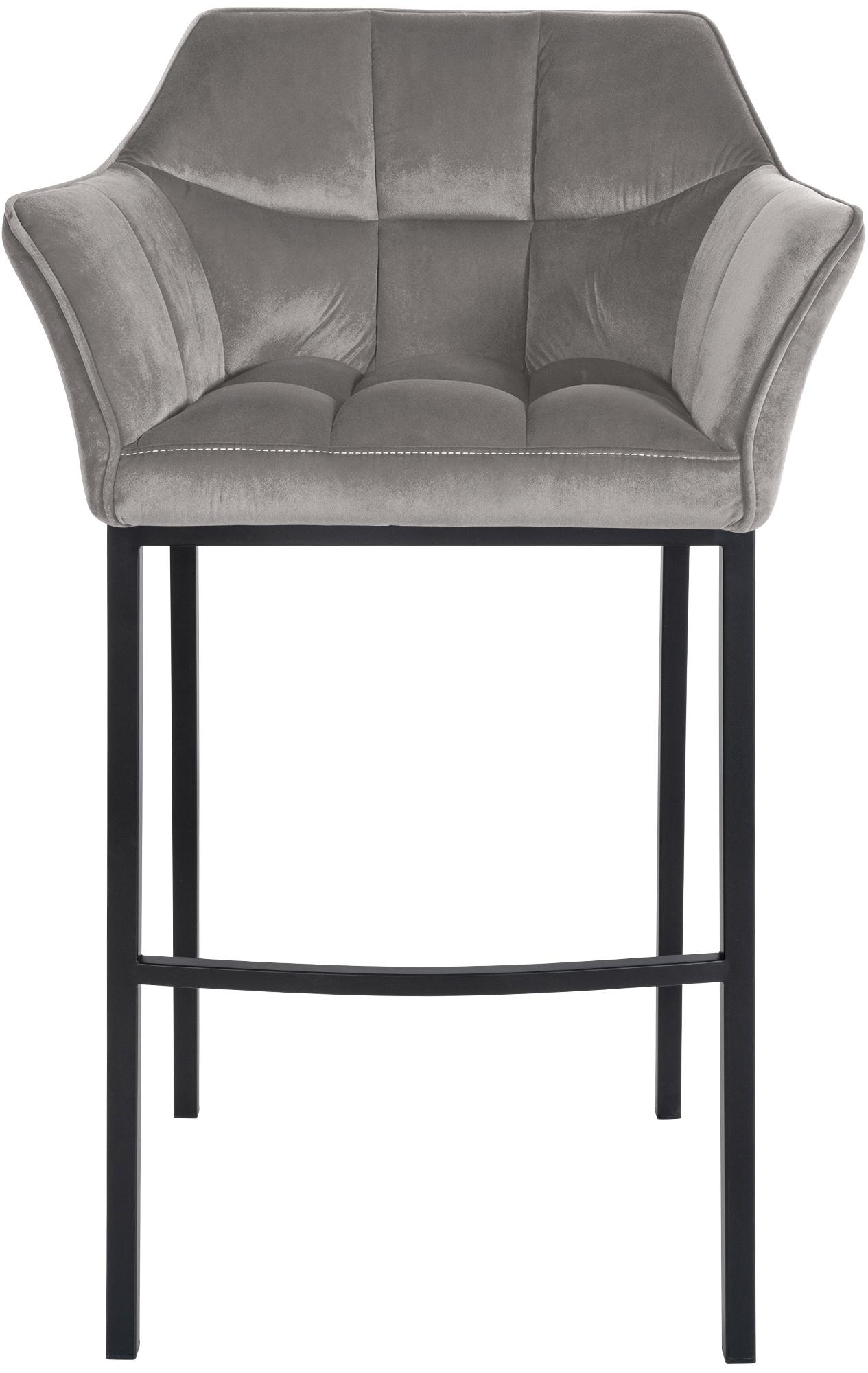 2er Set Barhocker Damaso Samt mit Vierfußgestell