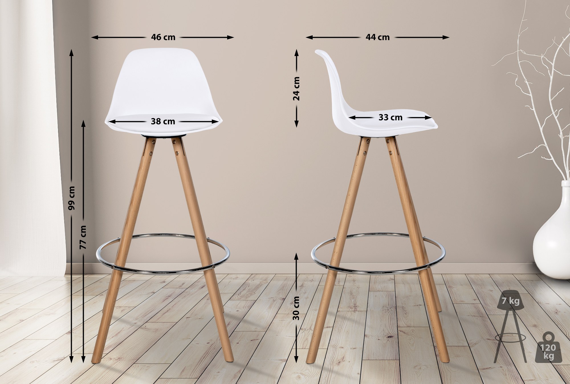 Barhocker Corbin Kunstleder Rund