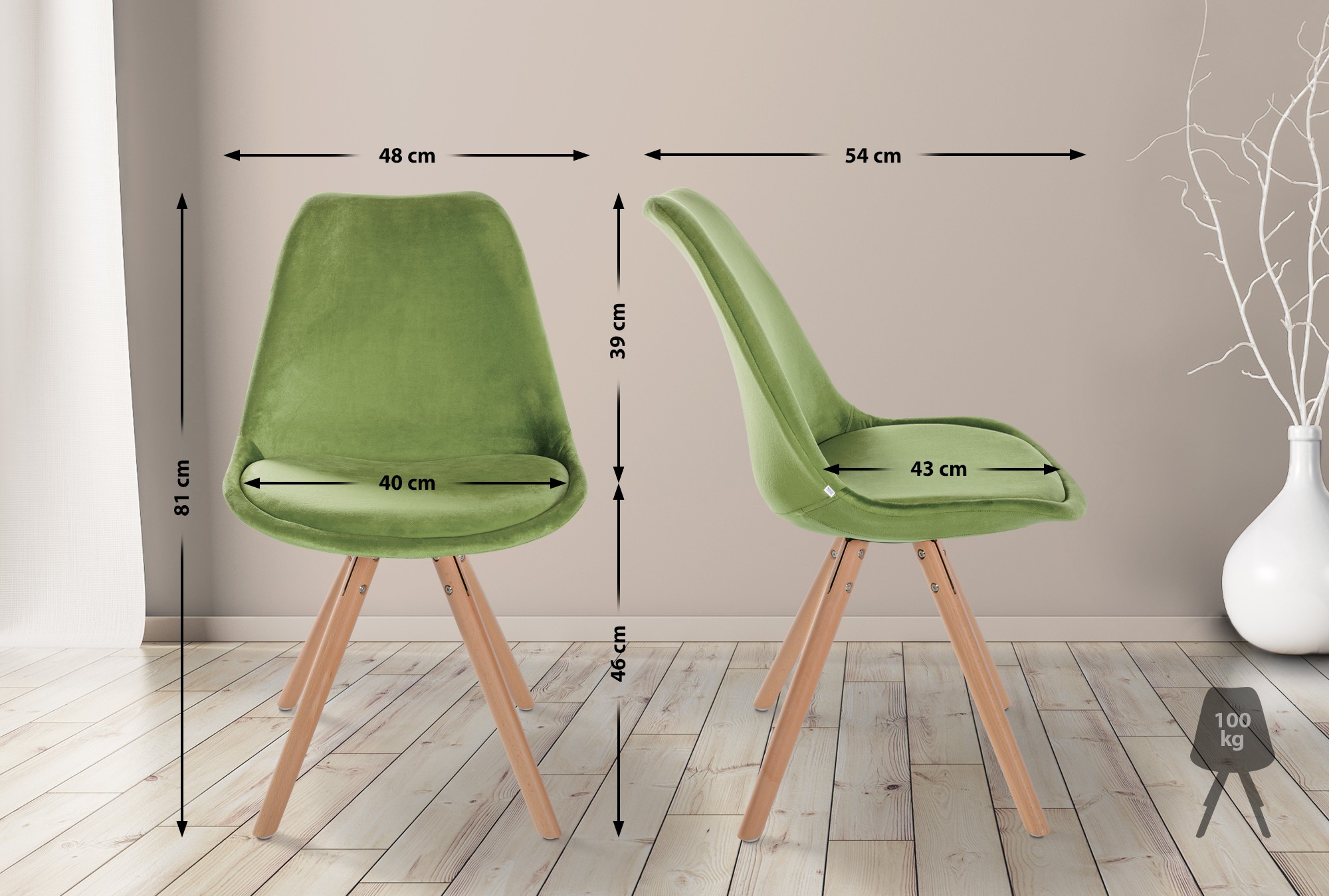 4er Set Stühle Sofia Samt