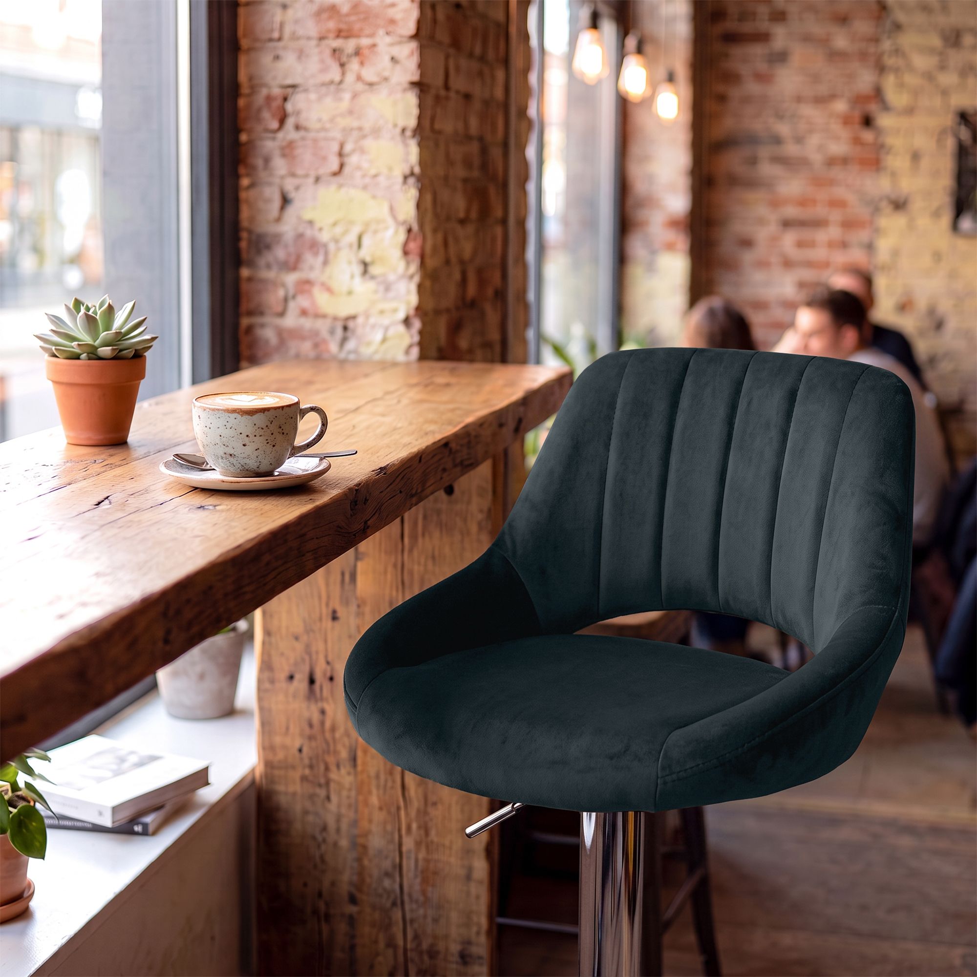 Barhocker Milet Chrom mit extra schwerem Standfuß