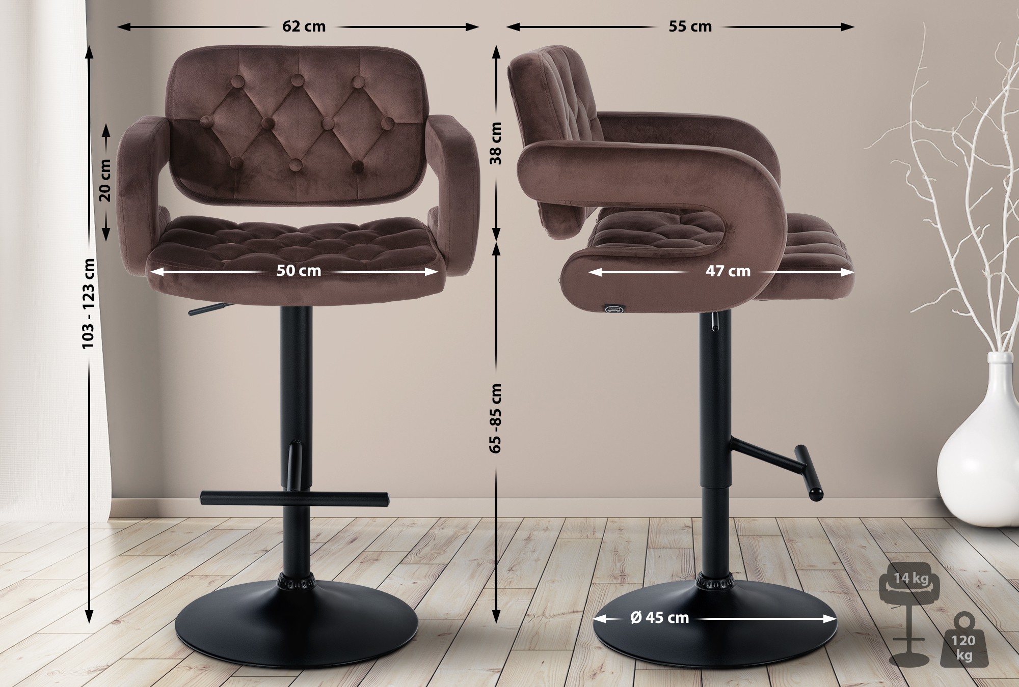 Barhocker Dublin Samt