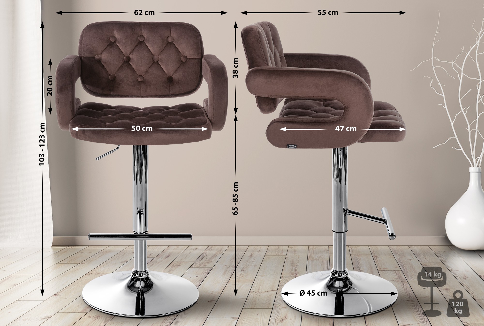 Barhocker Dublin Samt