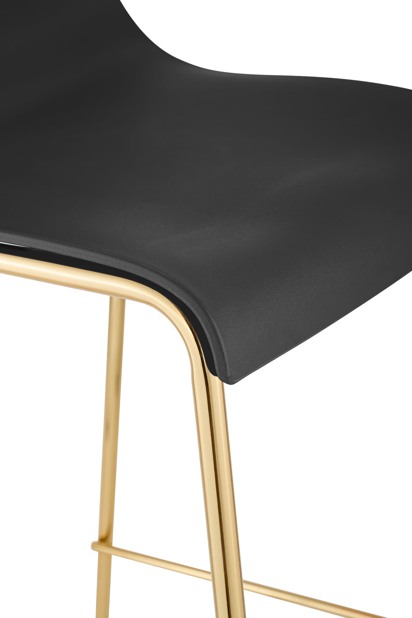 2er Set Barhocker Hover Kunststoff Vierfußgestell Gold