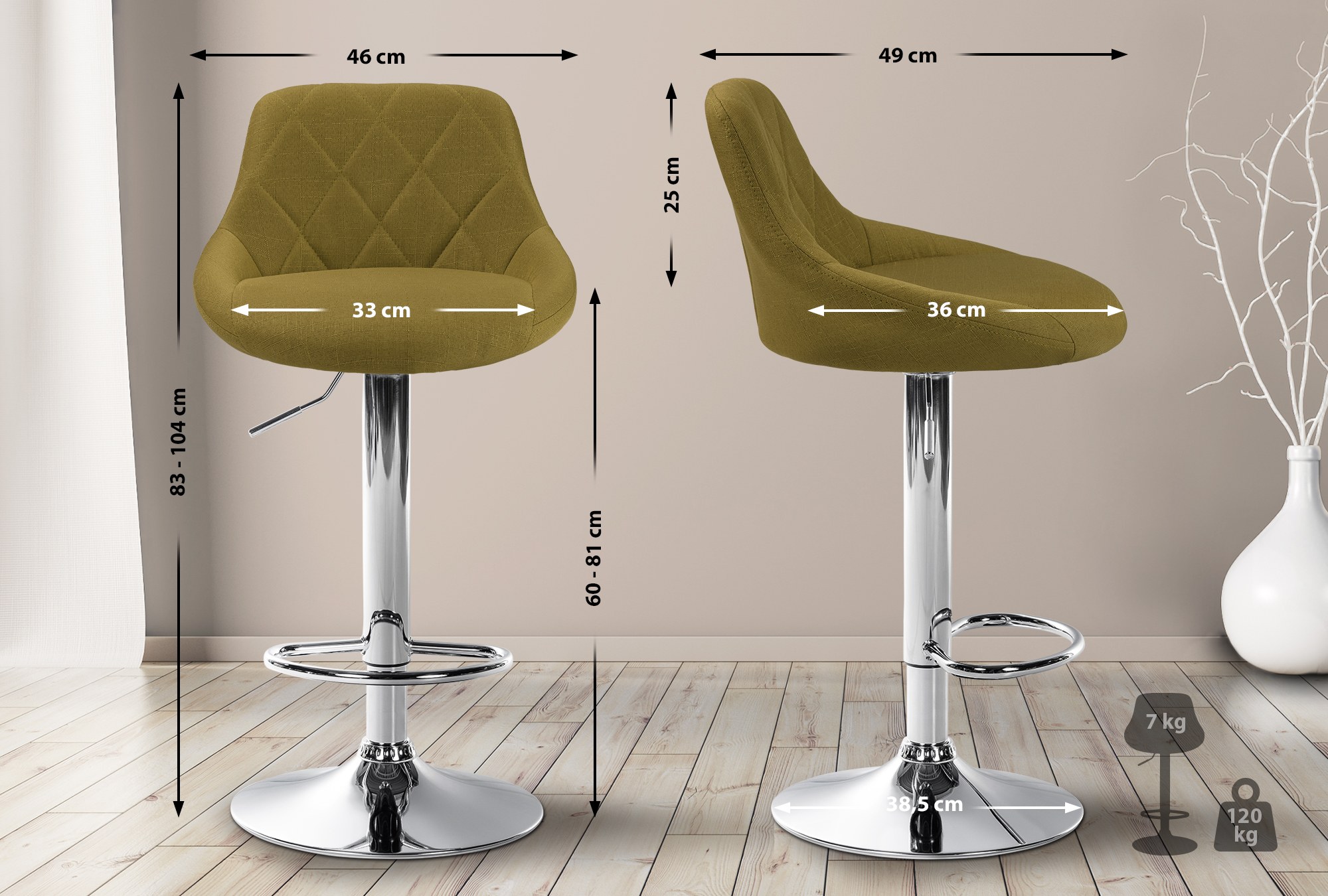 Barhocker Lazio Stoff