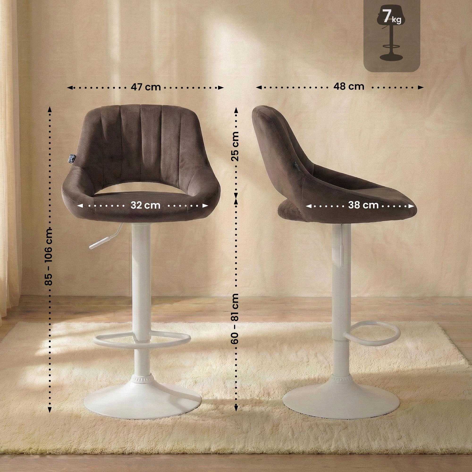 2er Set Barhocker Milet Samt