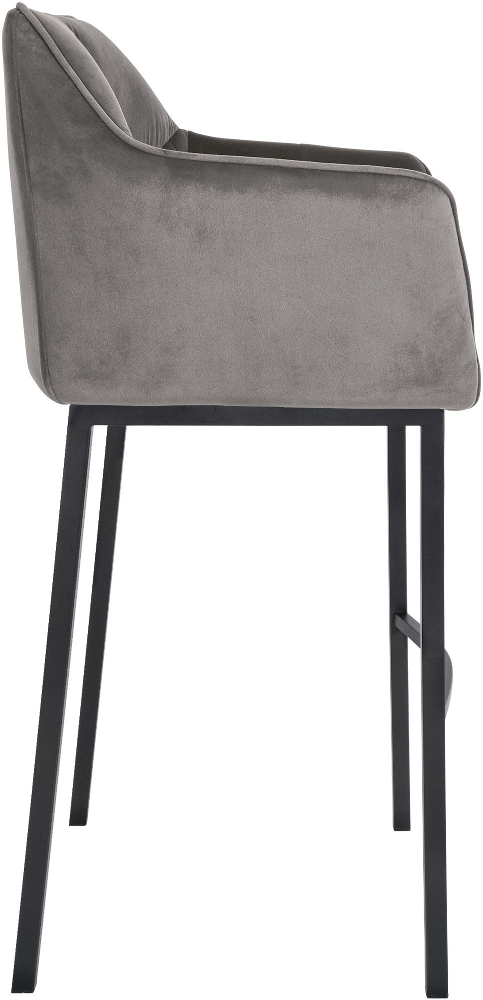 2er Set Barhocker Damaso Samt mit Vierfußgestell