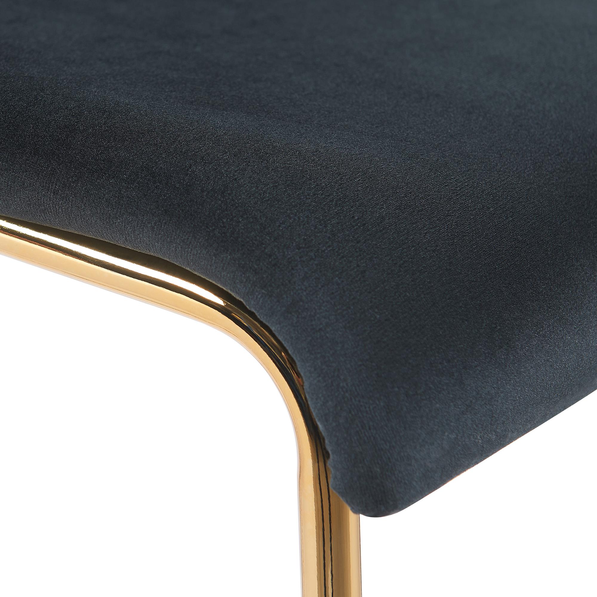 Barhocker Hoover Samt Vierfußgestell Gold