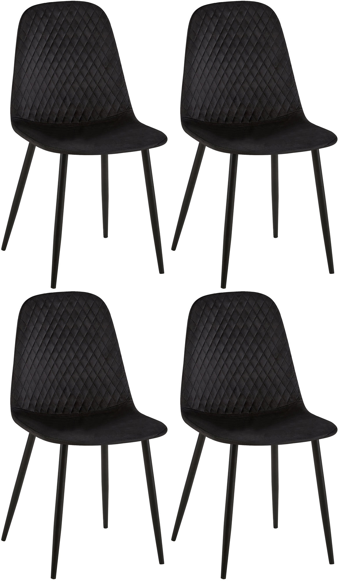 4er Set Stühle Giverny schwarz Samt